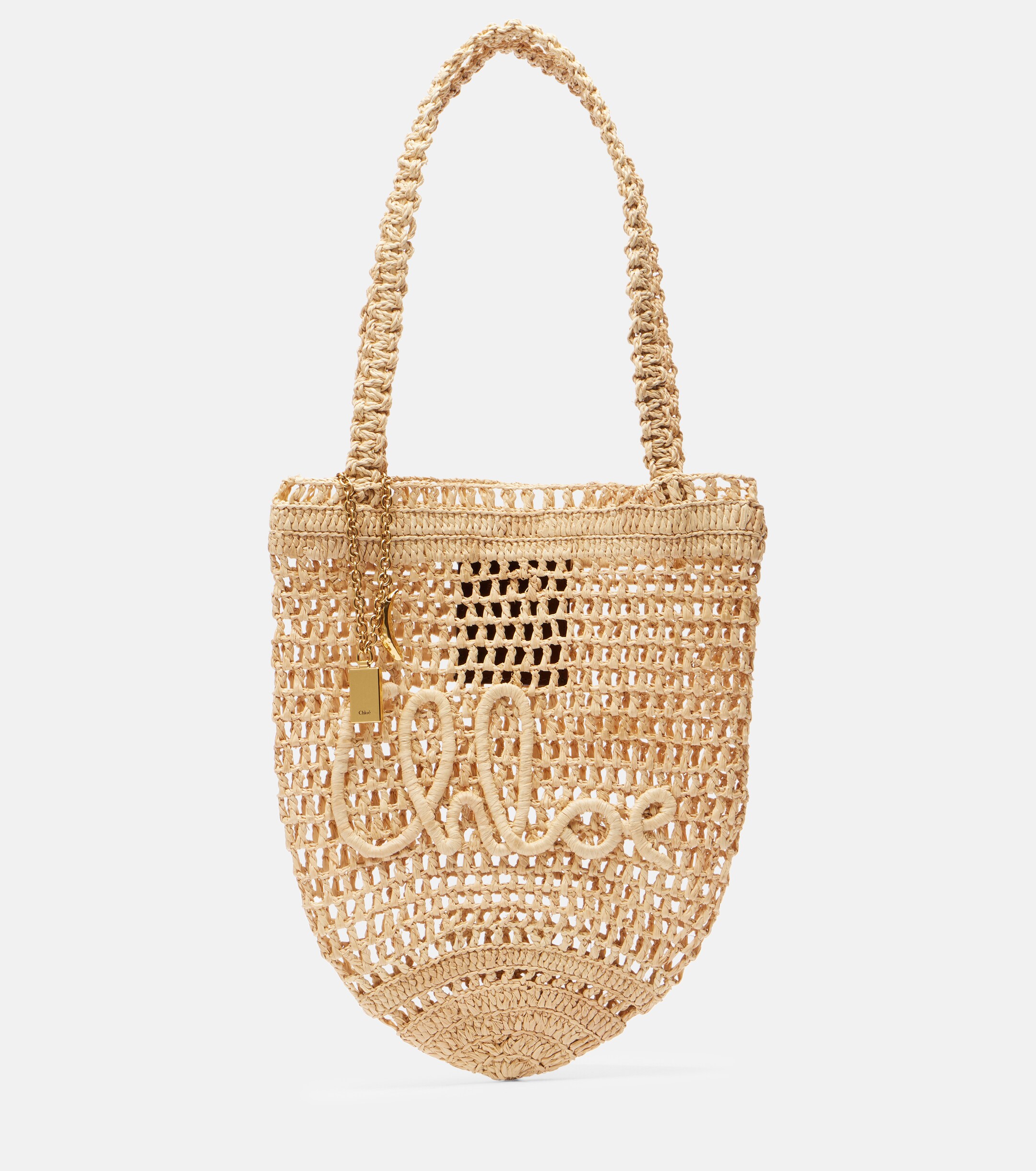Chloé Summer Banana Small raffia tote bag