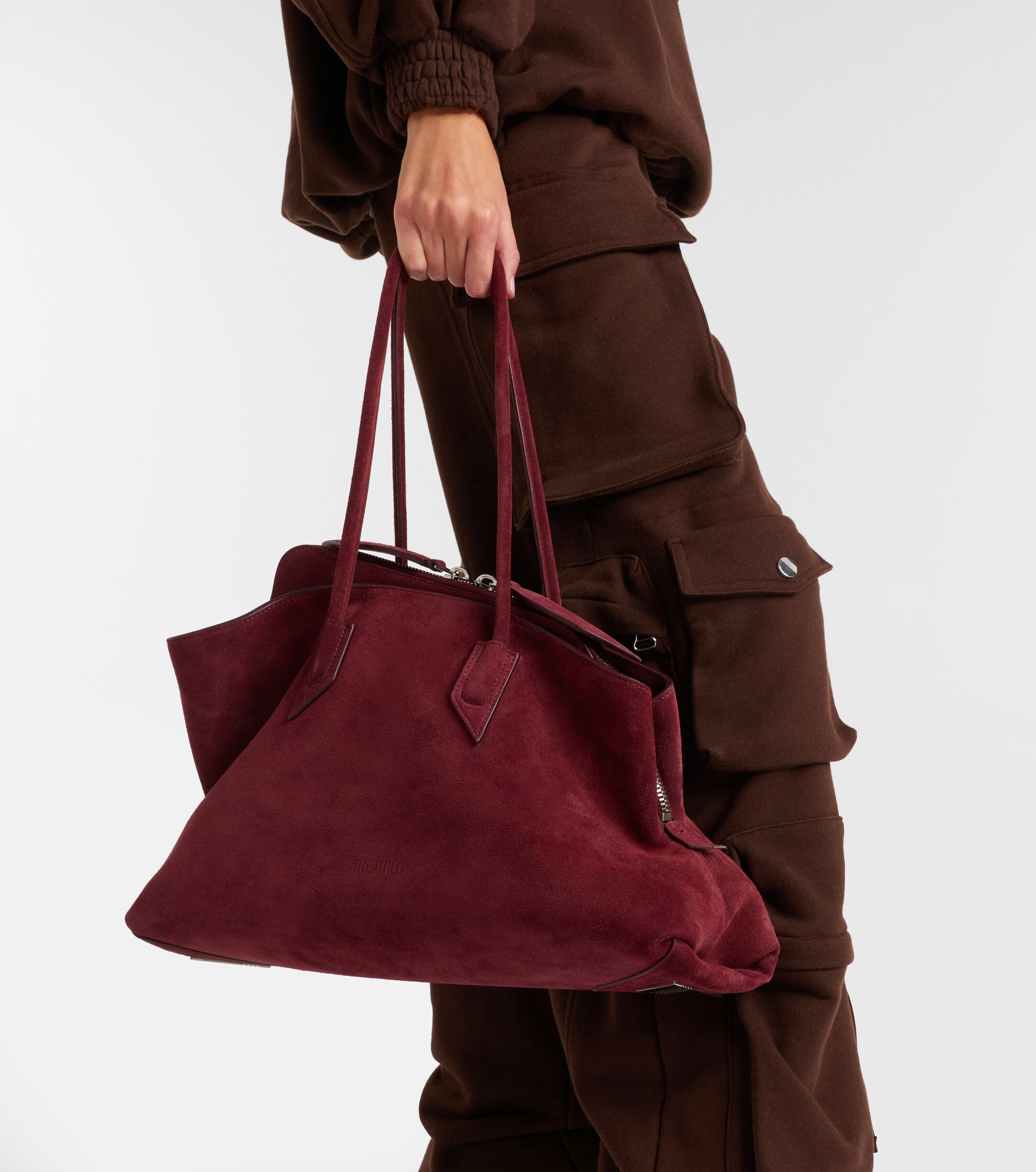 THE ATTICO La Passeggiata Medium suede tote bag