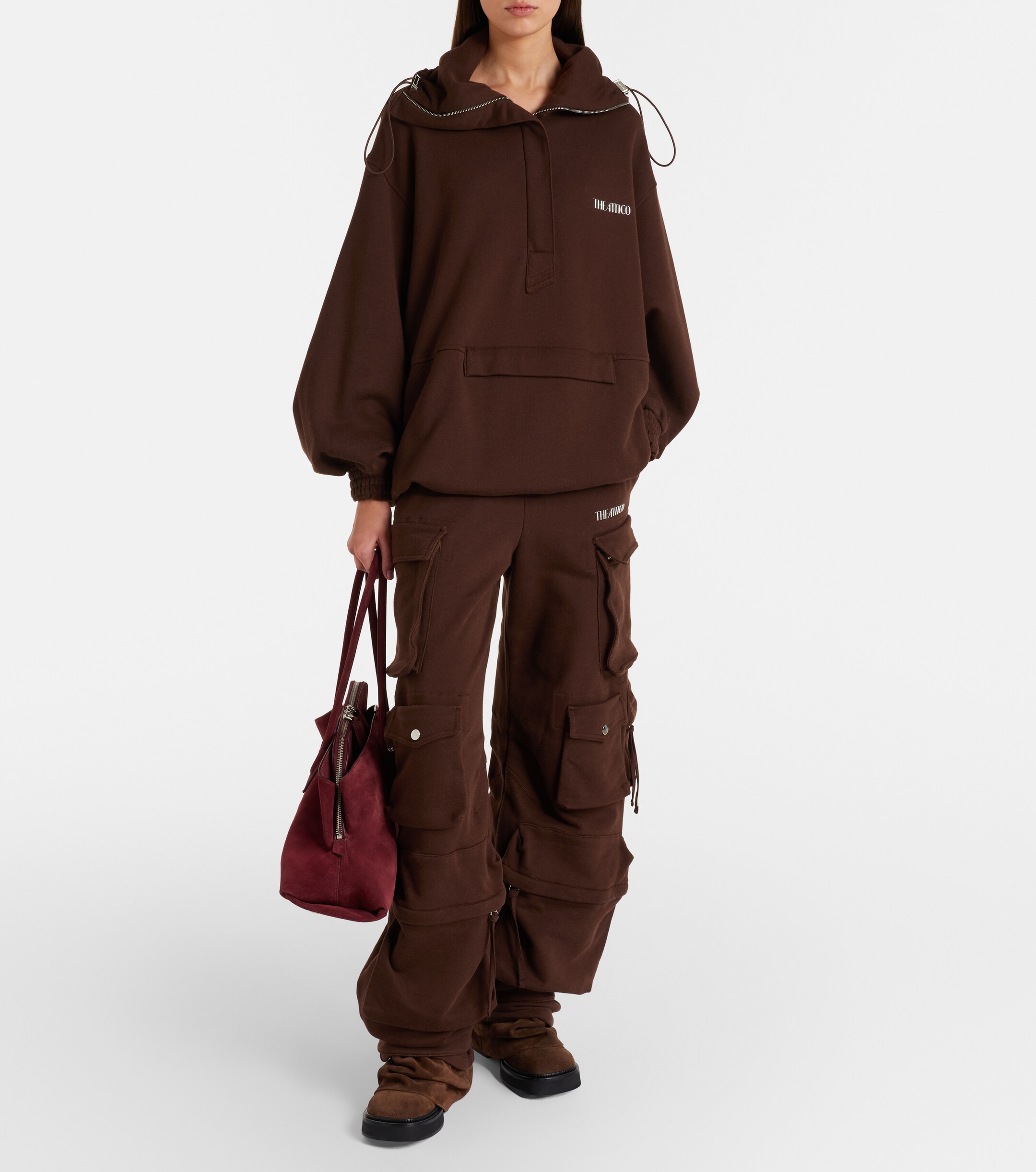 THE ATTICO La Passeggiata Medium suede tote bag