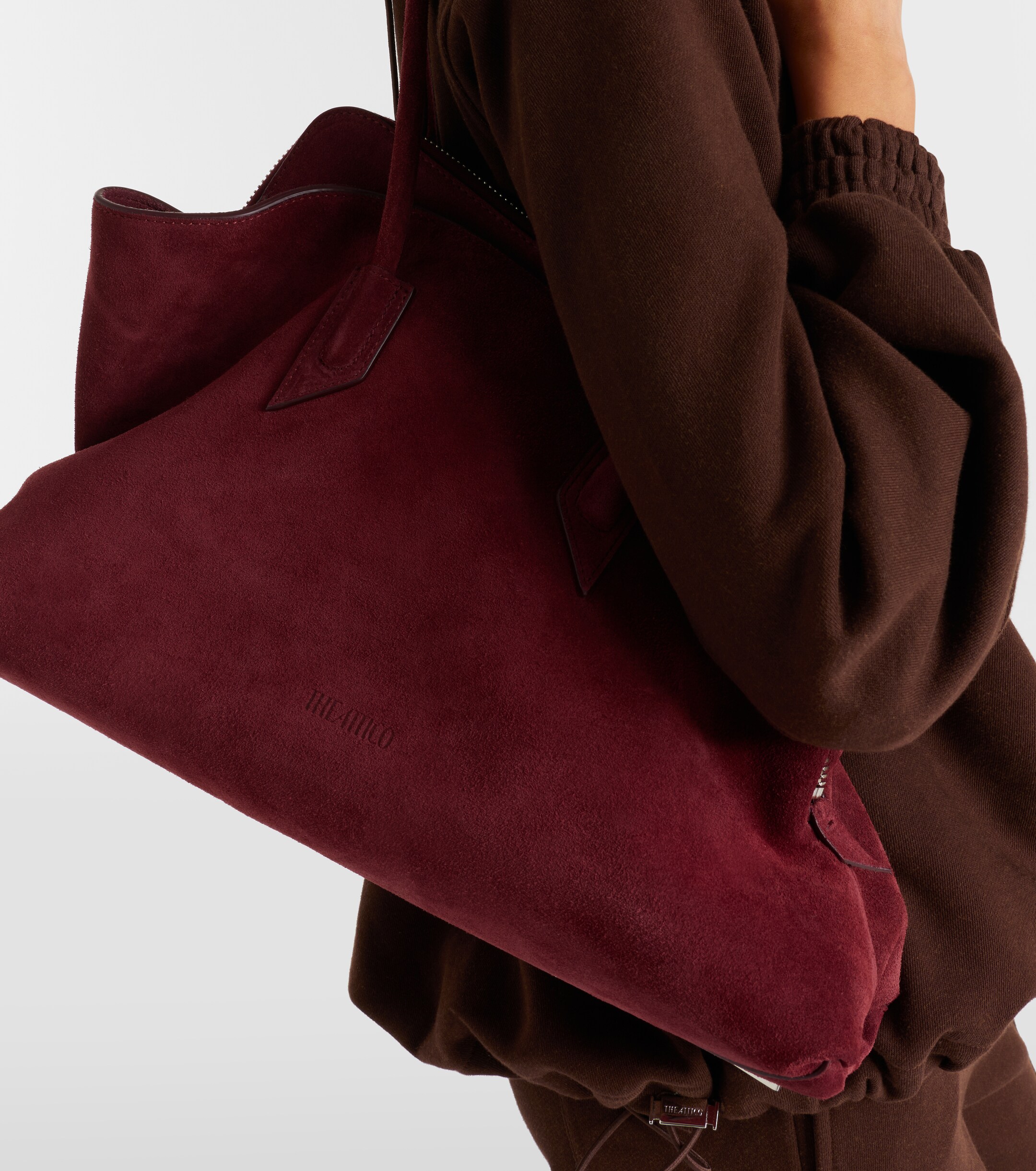 THE ATTICO La Passeggiata Medium suede tote bag