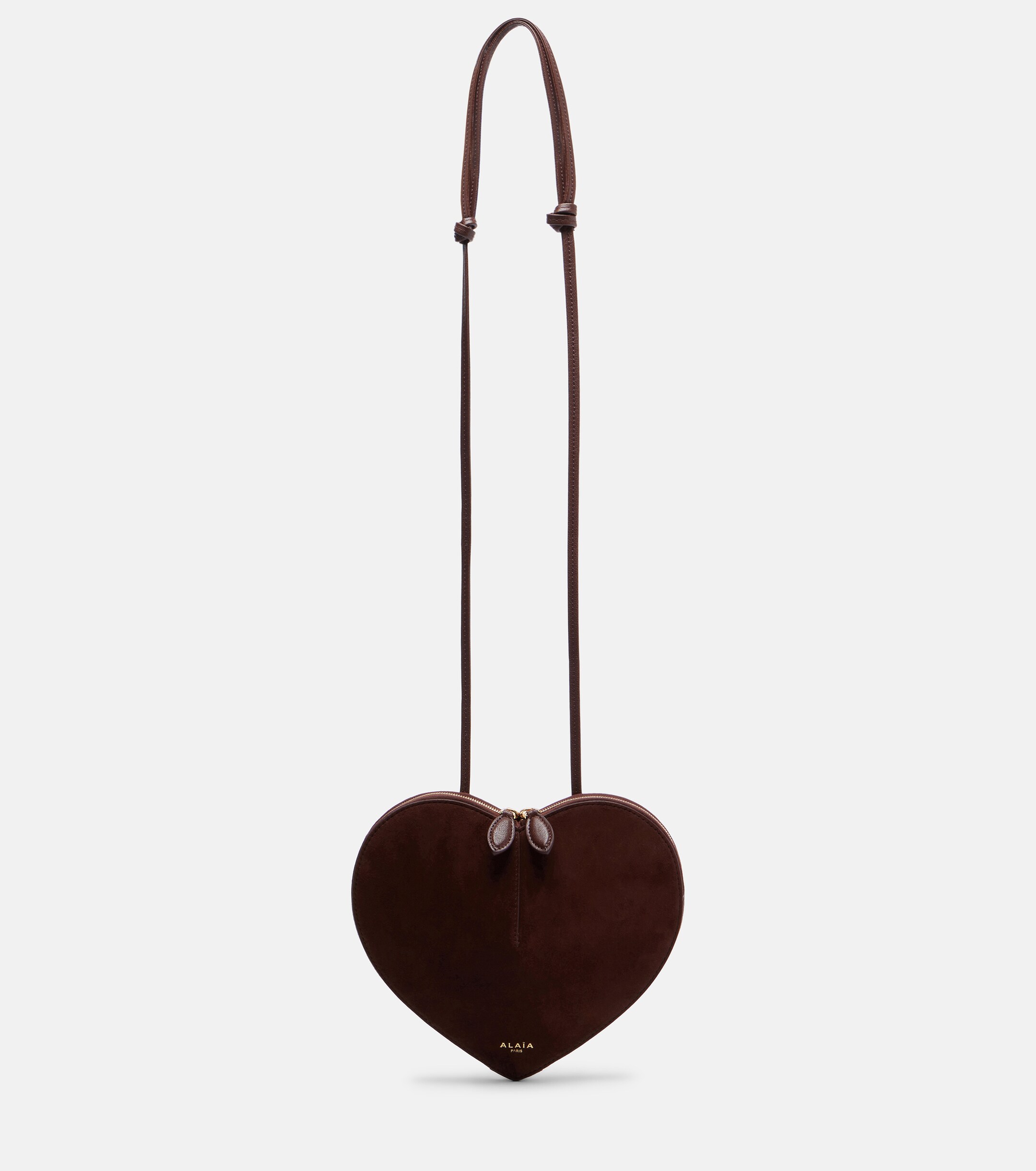 Alaïa Le Cœur Small leather and suede shoulder bag