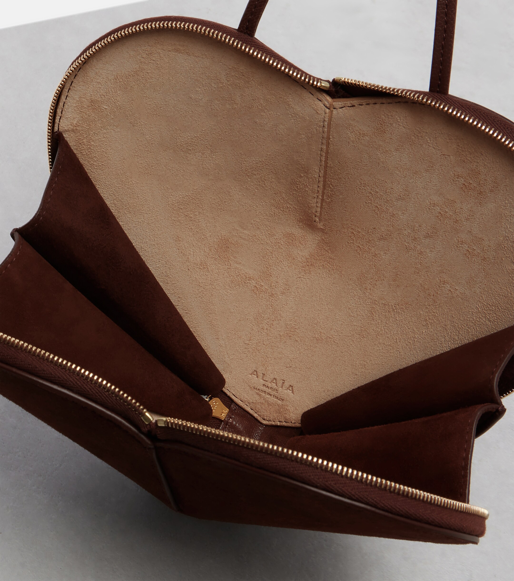 Alaïa Le Cœur Small leather and suede shoulder bag