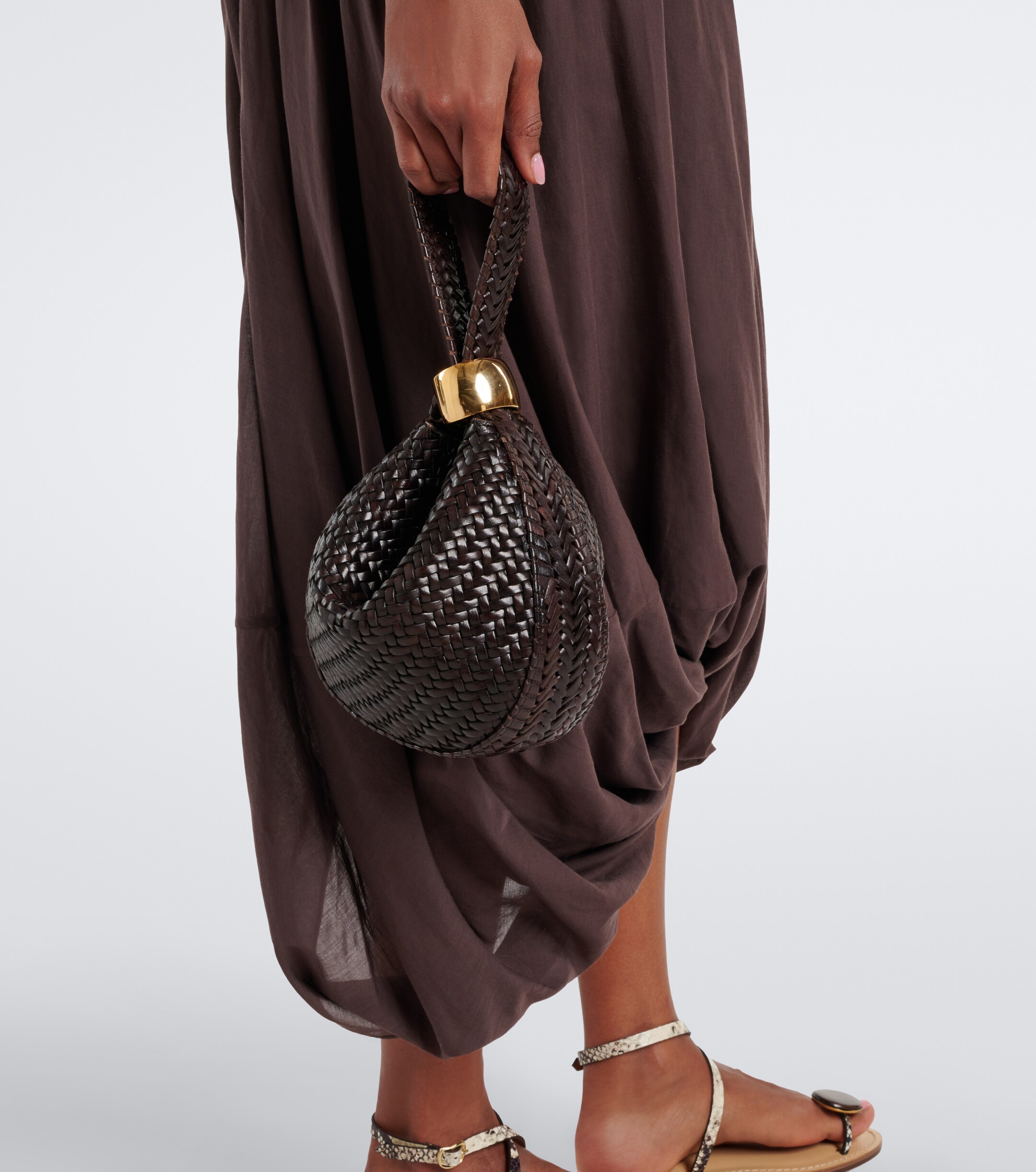 AMANU Zambia Small leather top-handle bag