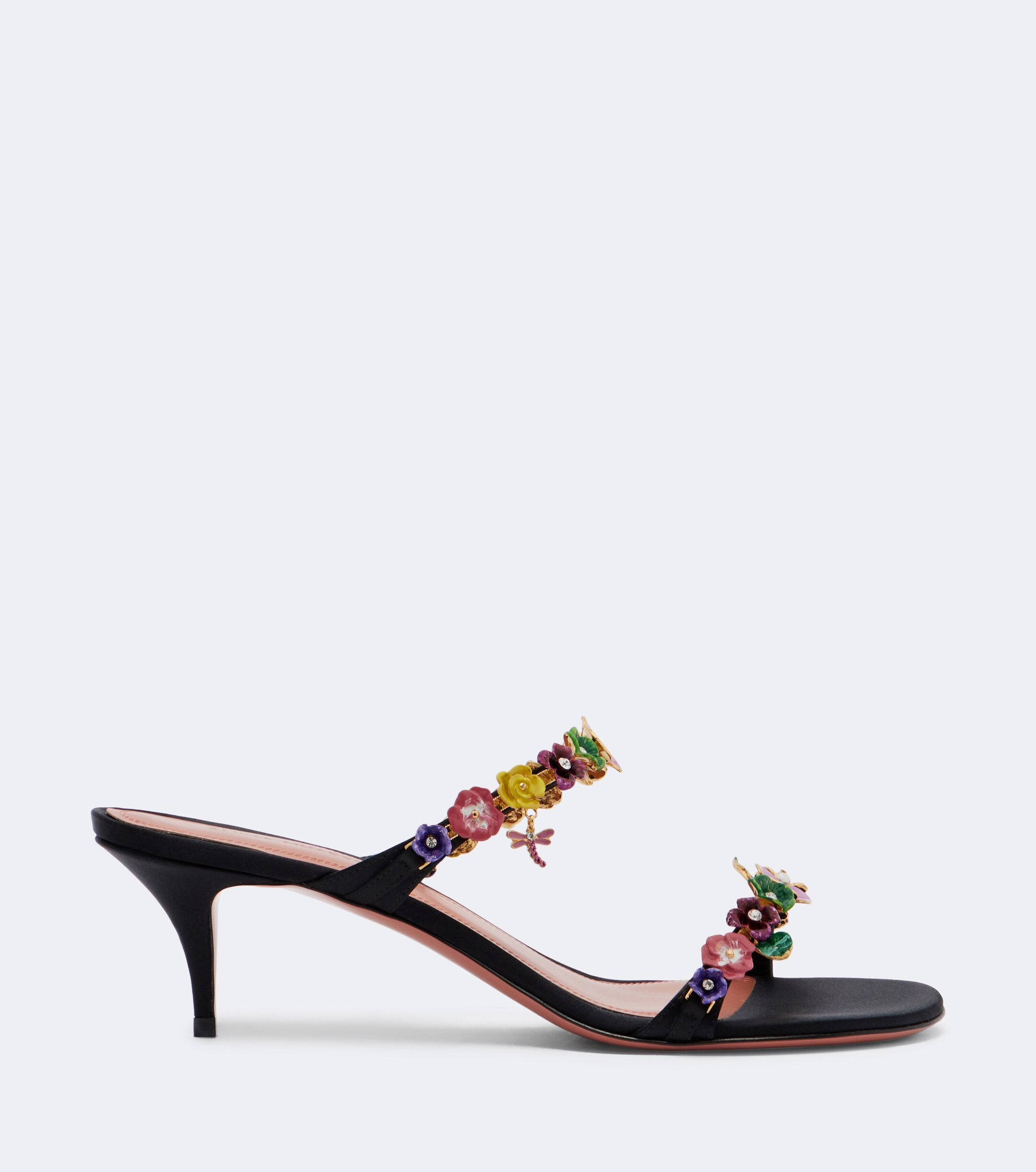 AMINA MUADDI Amina Muaddi Vittoria embellished satin mules