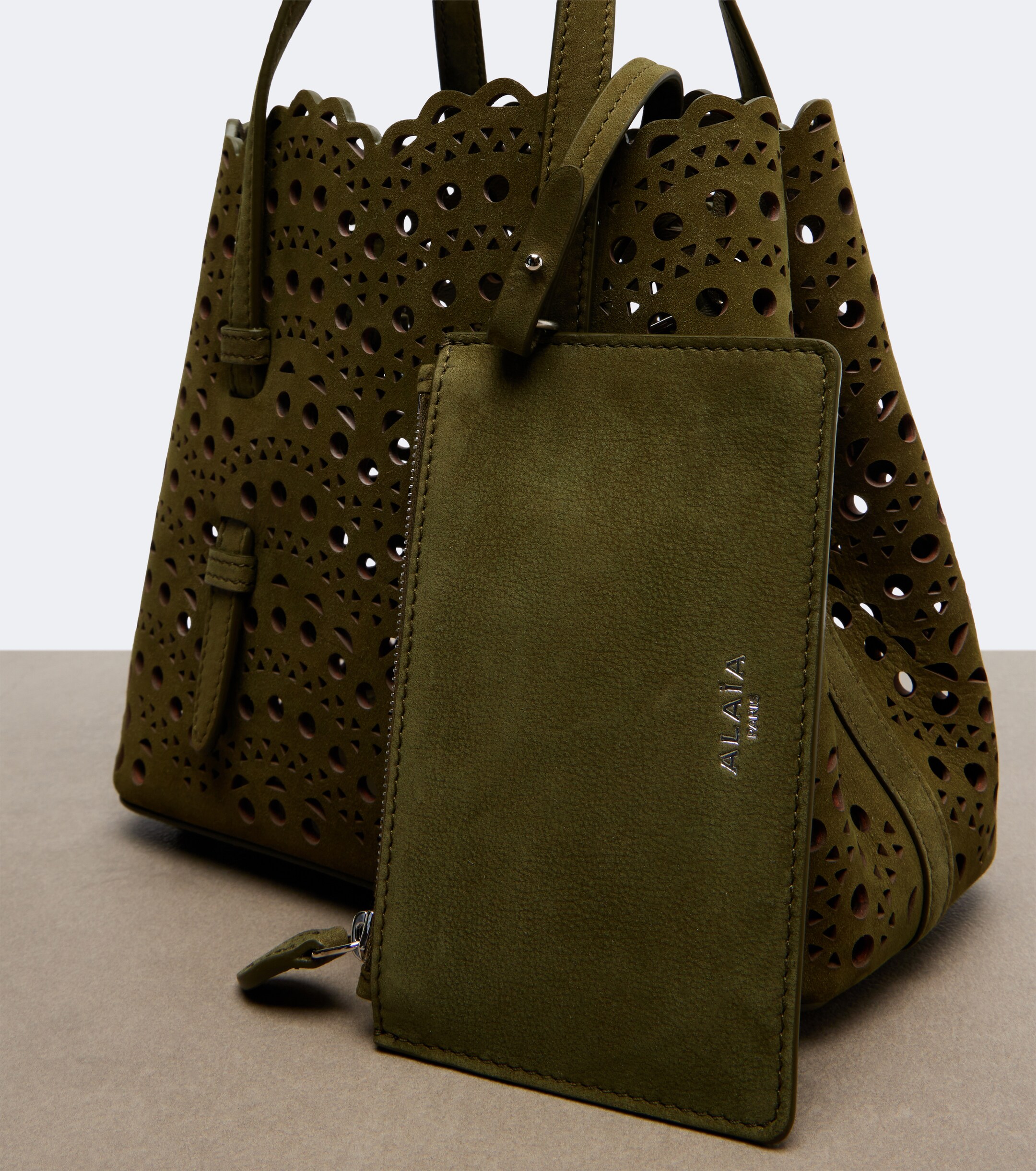 Alaïa Mina 20 Small leather top-handle bag