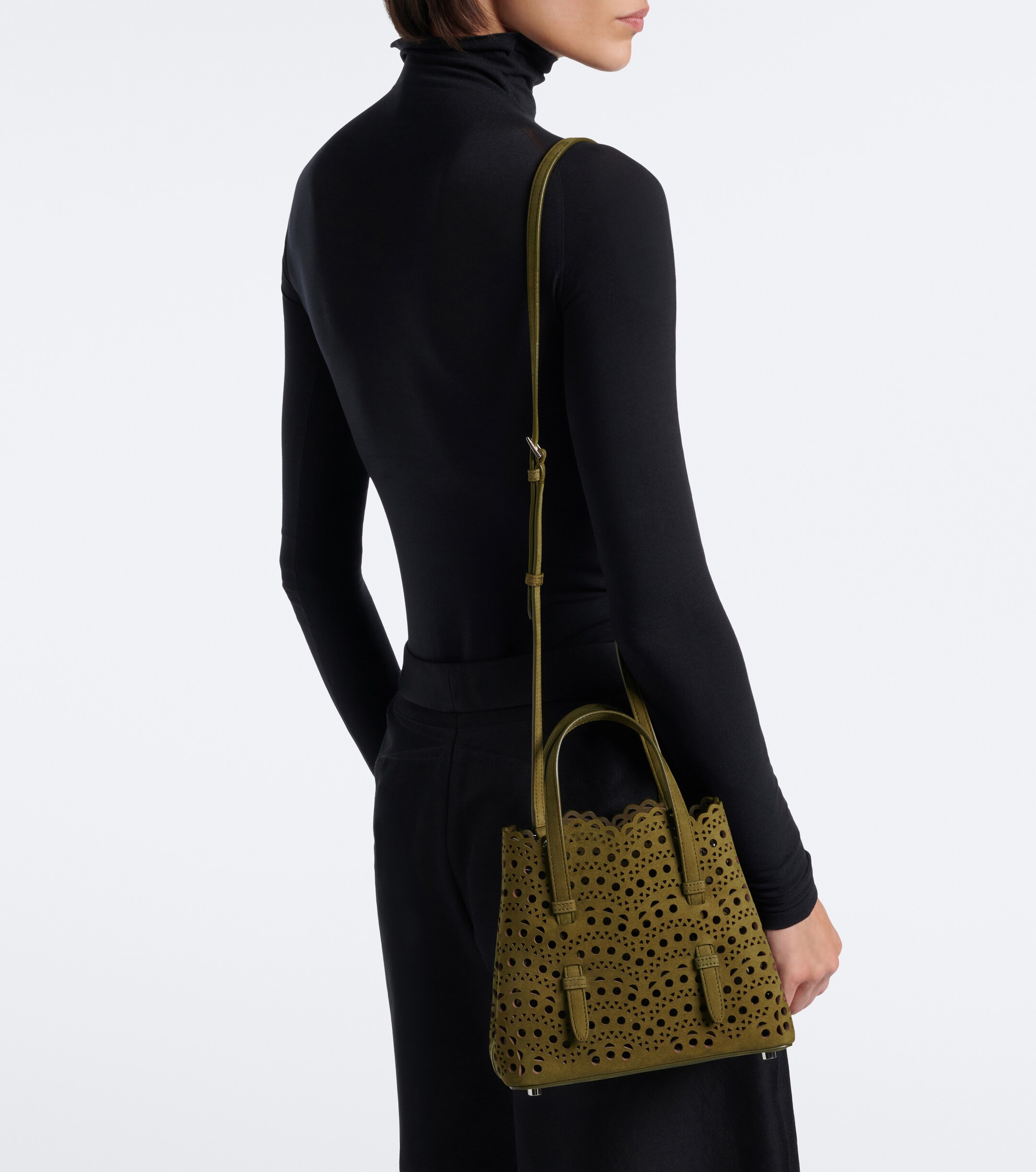 Alaïa Mina 20 Small leather top-handle bag