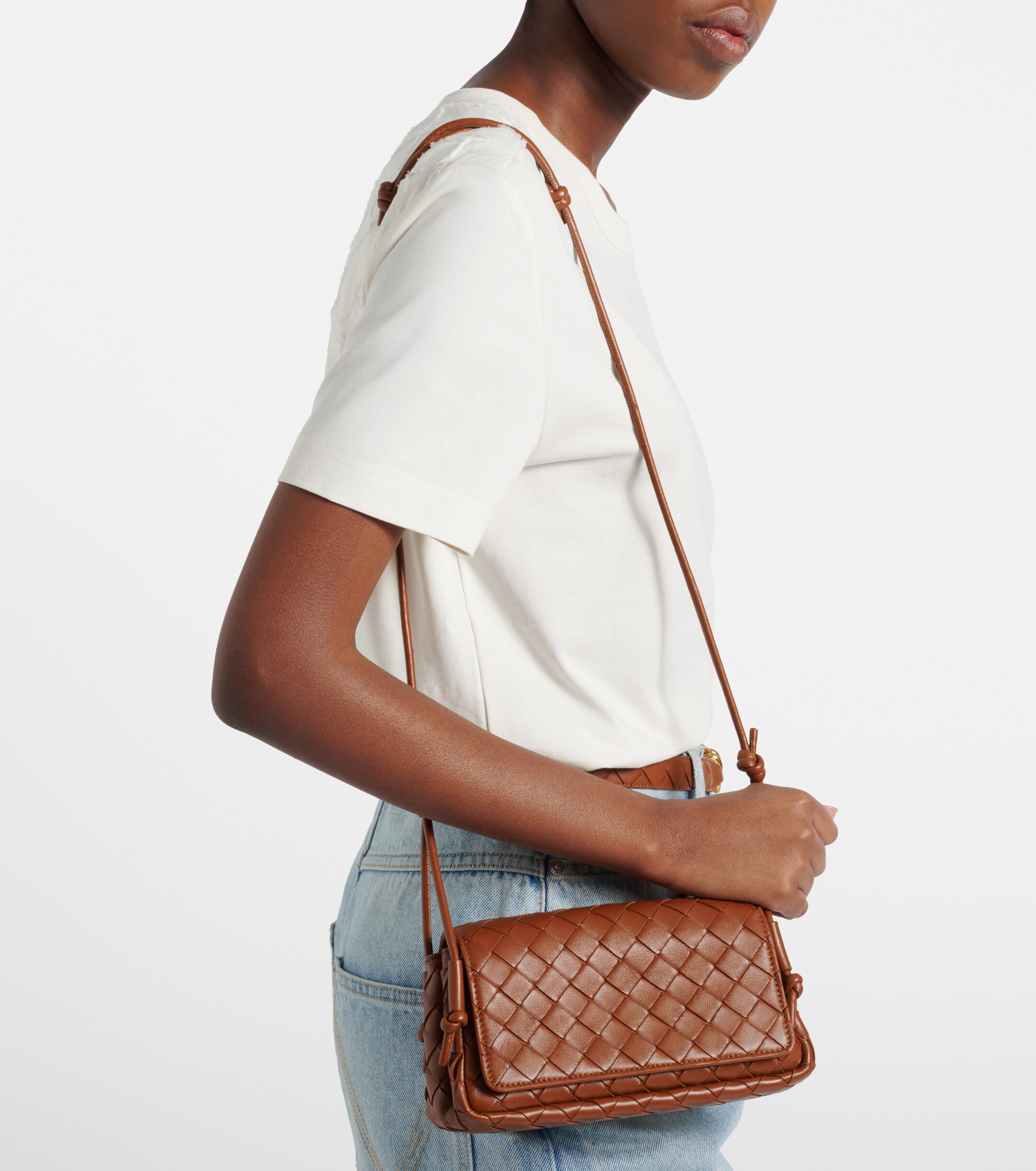 Bottega Veneta Notturno Intrecciato leather crossbody bag