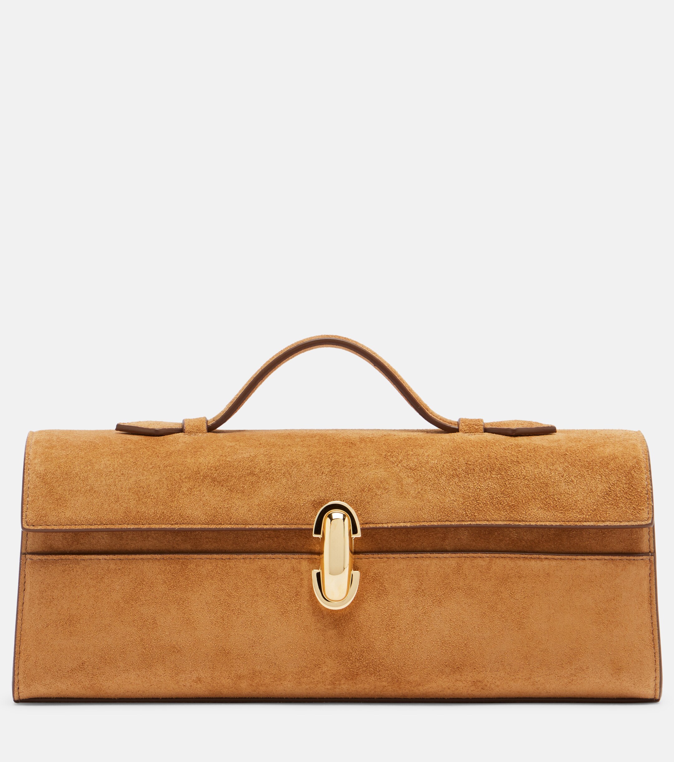 Savette Symmetry Slim suede top-handle bag