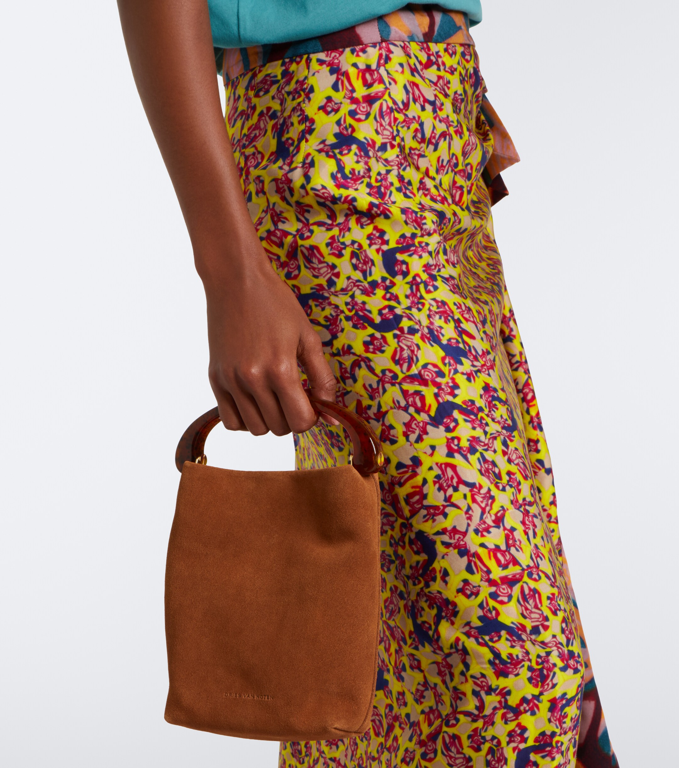 Dries Van Noten Crisp Mini suede top-handle bag