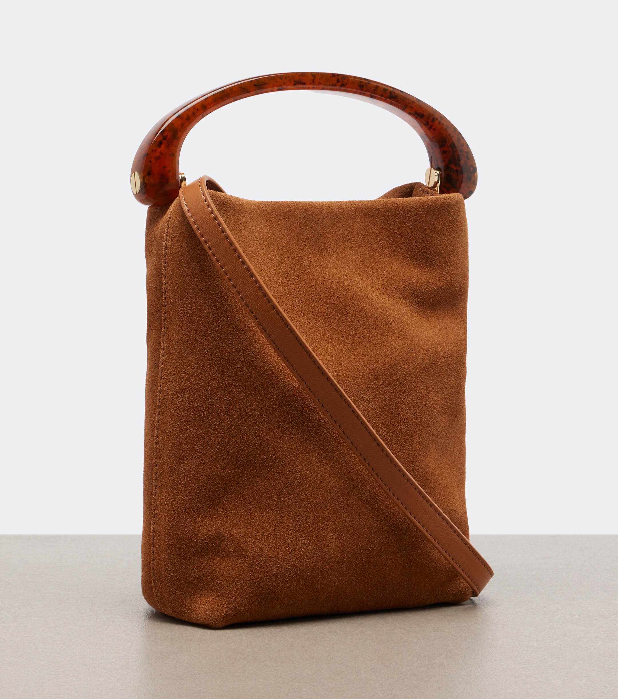 Dries Van Noten Crisp Mini suede top-handle bag