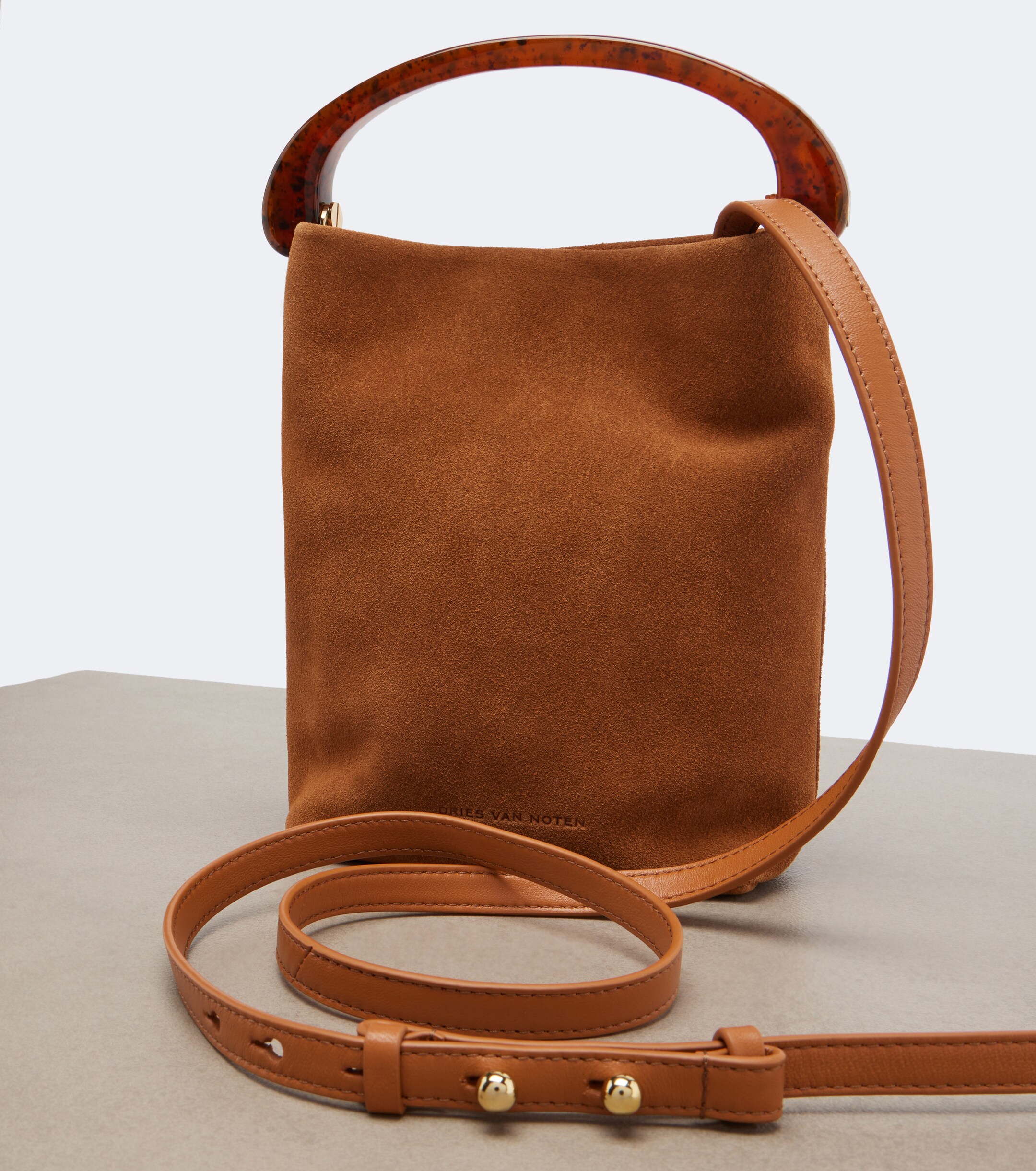 Dries Van Noten Crisp Mini suede top-handle bag