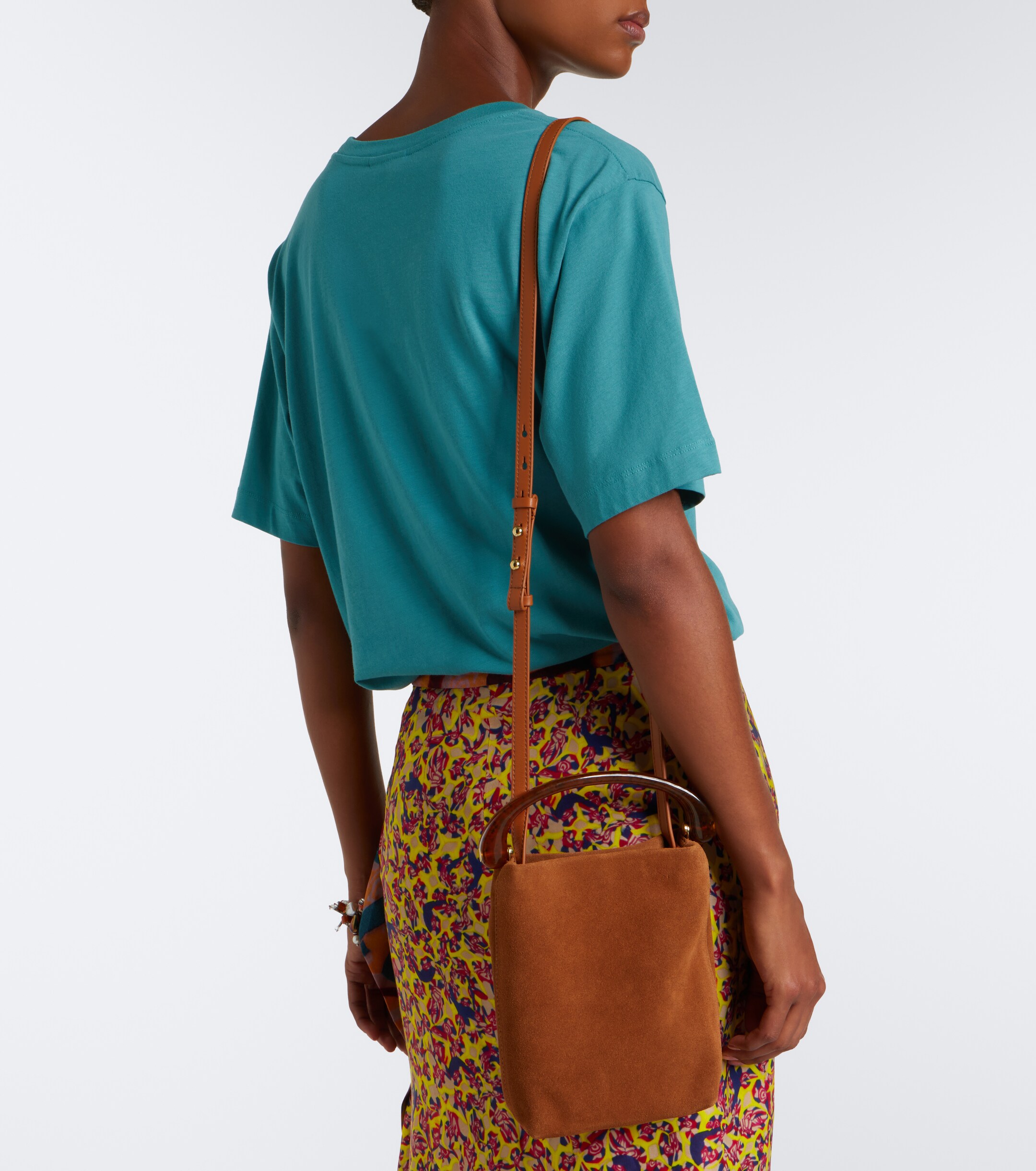 Dries Van Noten Crisp Mini suede top-handle bag