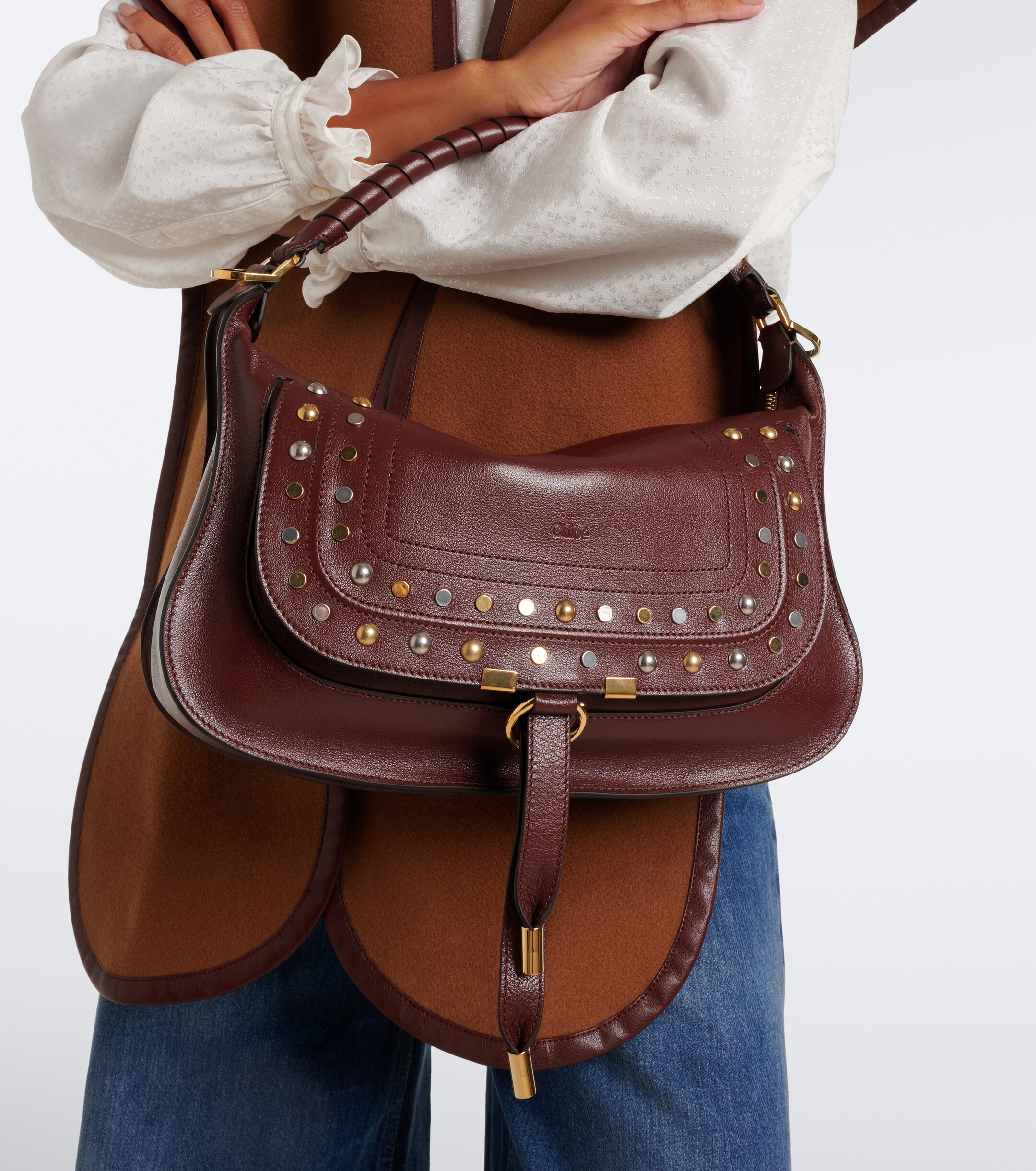 Chloé Marcie Medium studded leather shoulder bag
