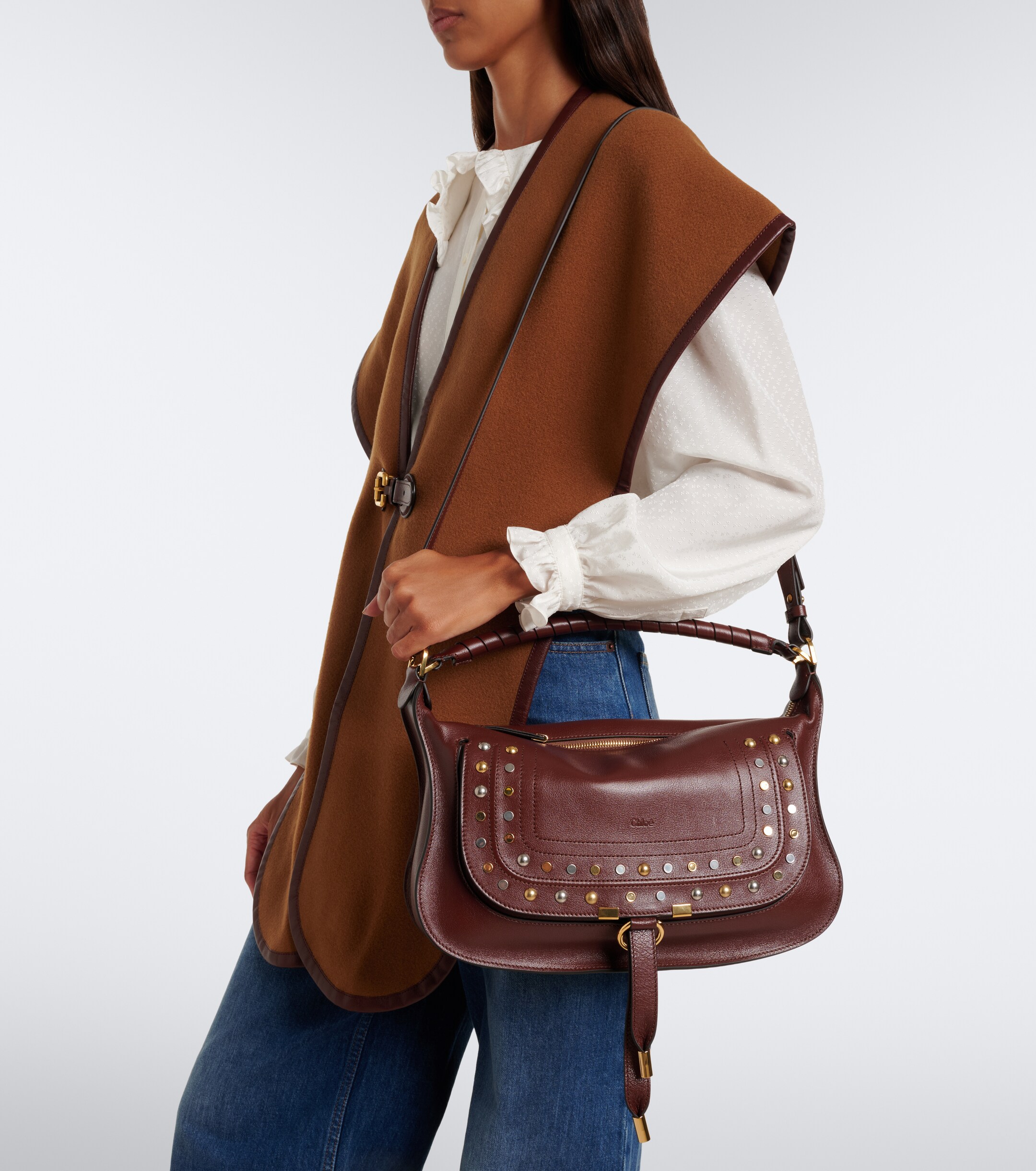 Chloé Marcie Medium studded leather shoulder bag