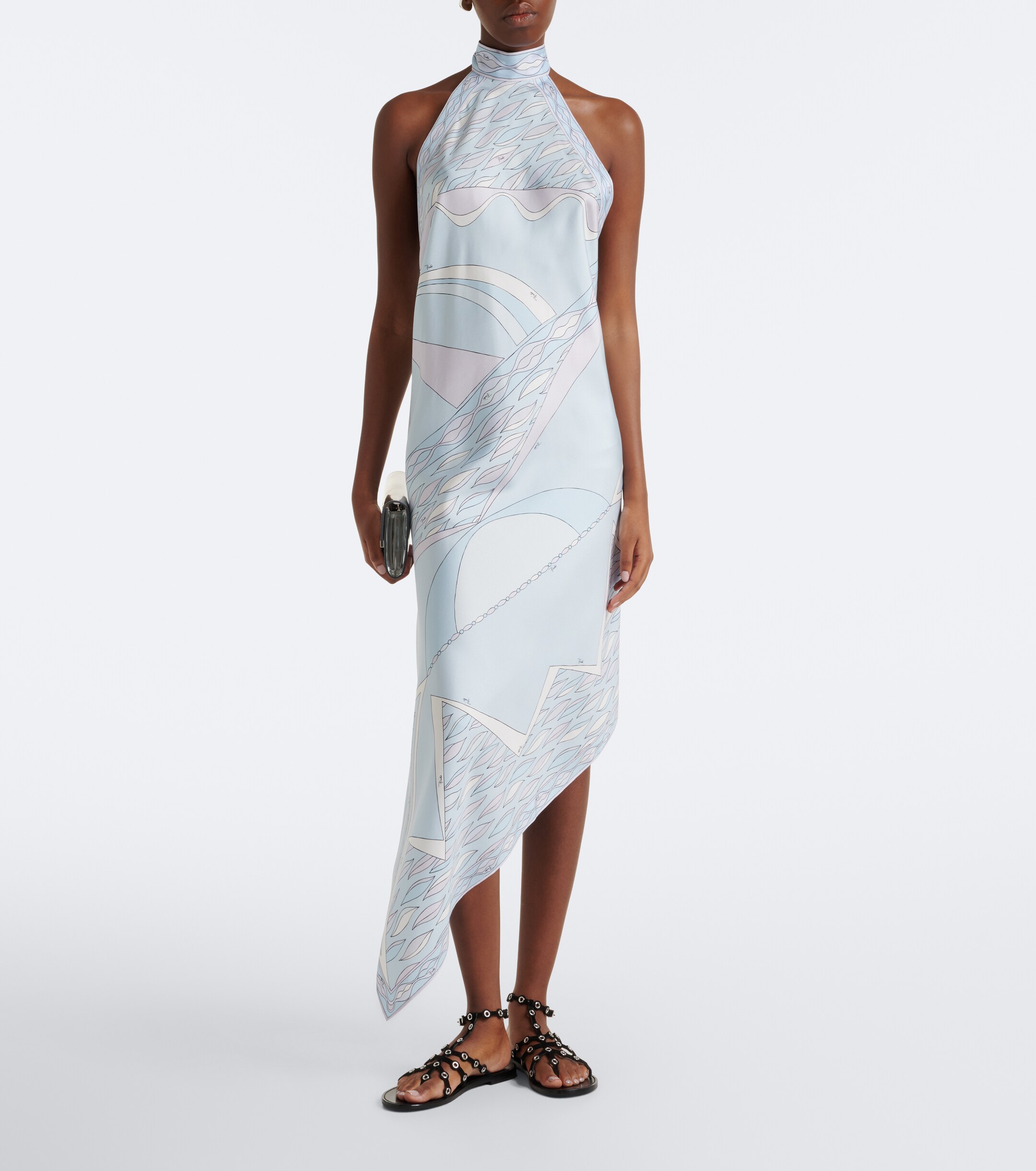 Pucci Pucci Dune asymmetric silk twill midi dress
