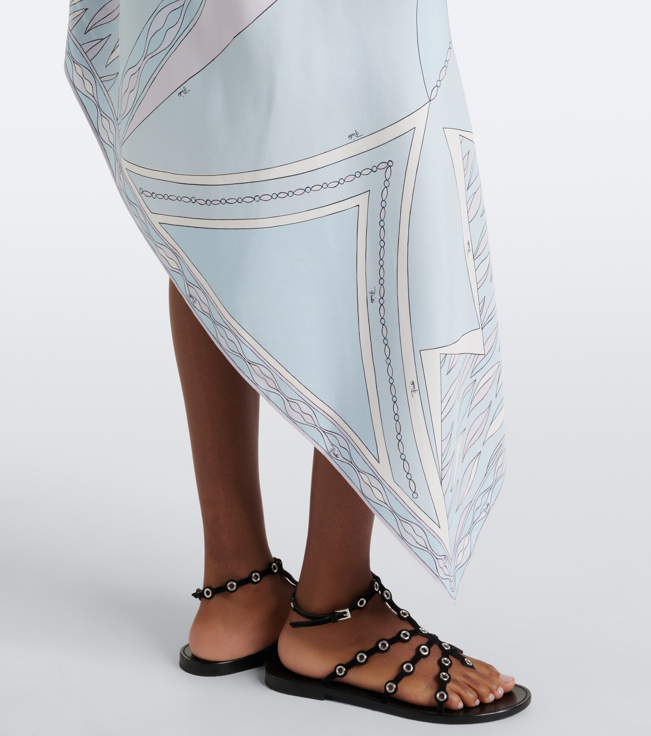 Pucci Pucci Dune asymmetric silk twill midi dress