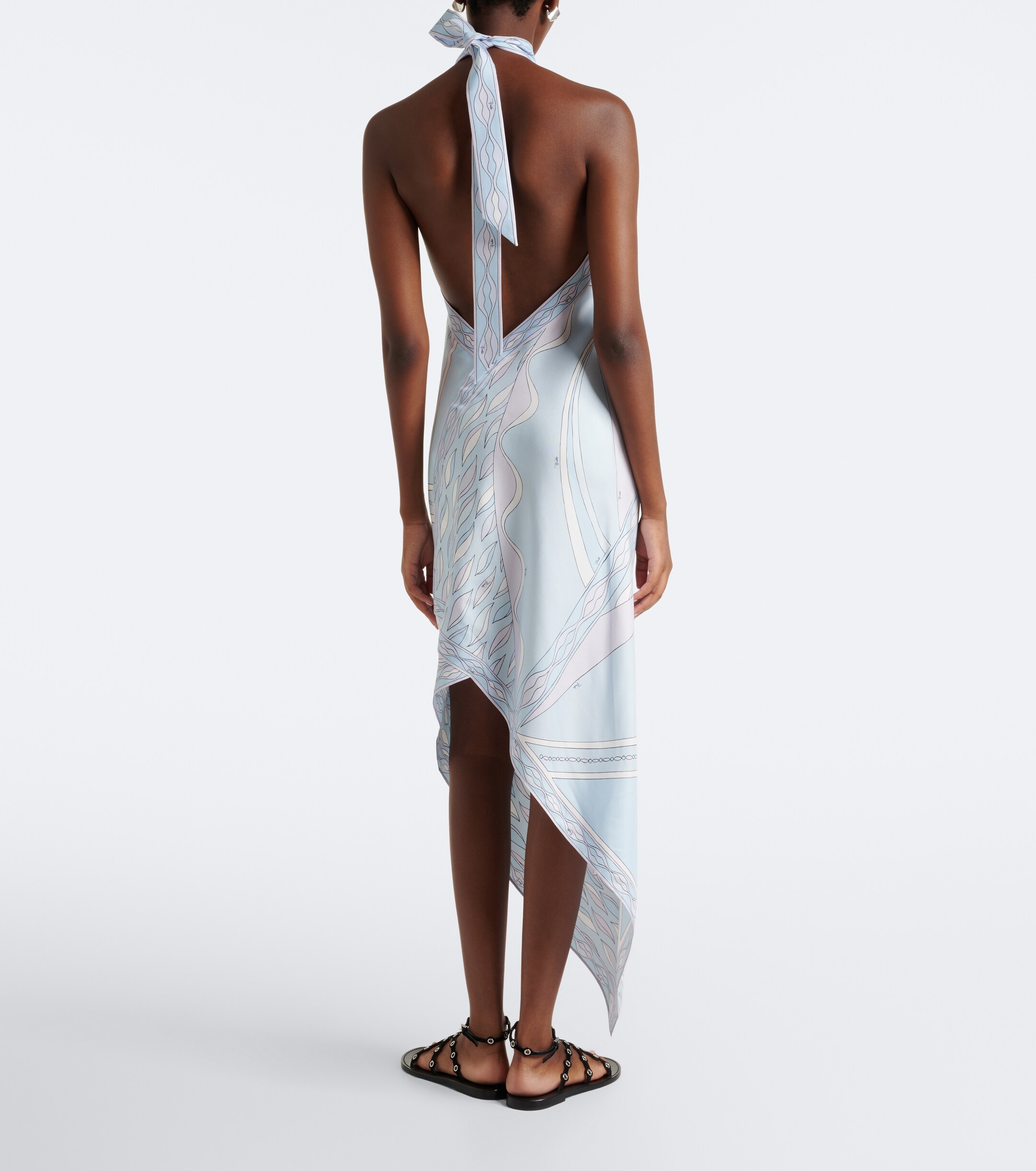 Pucci Pucci Dune asymmetric silk twill midi dress