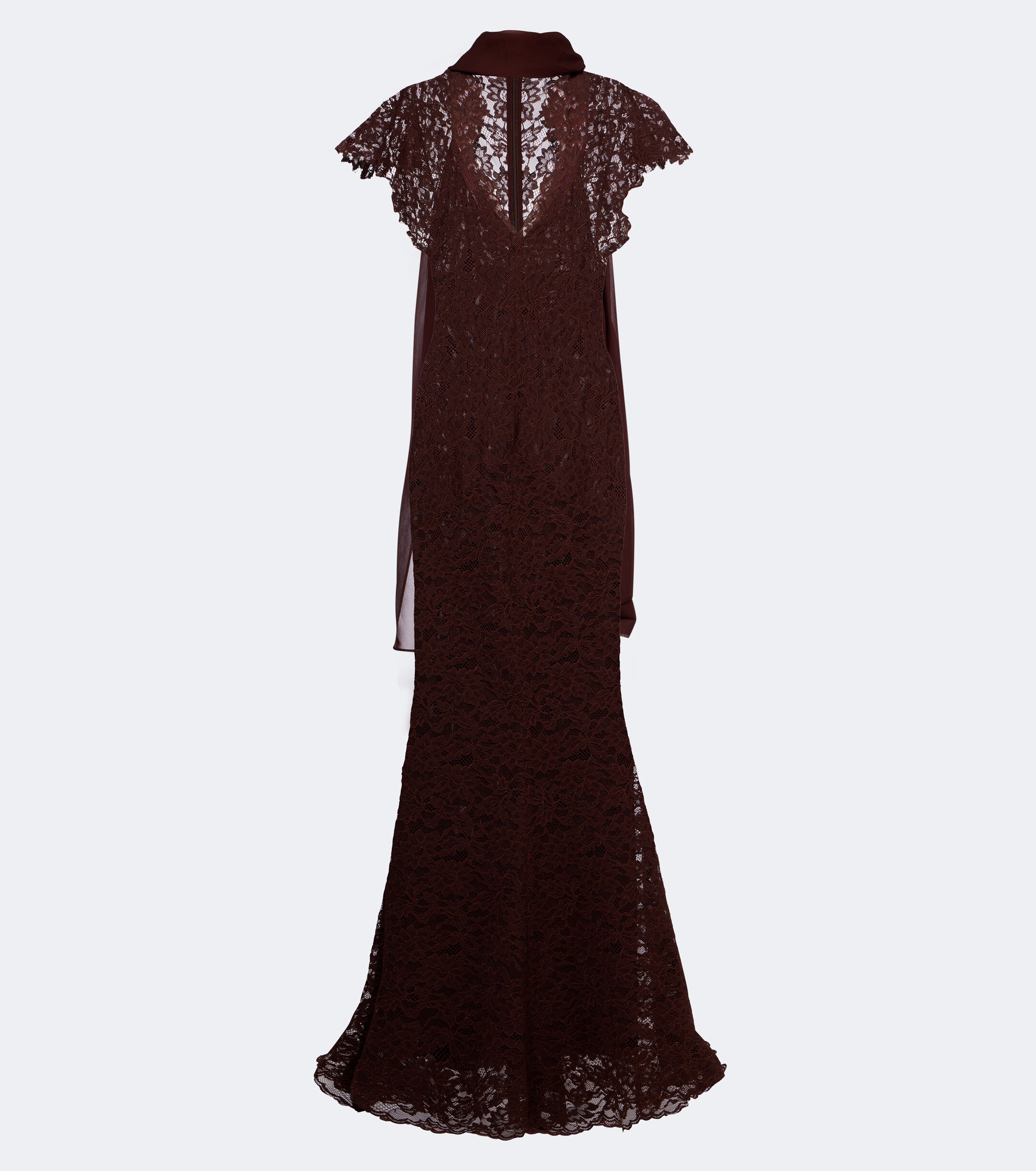 DE LA VALI De La Vali Solina scarf-detail cotton-blend lace gown