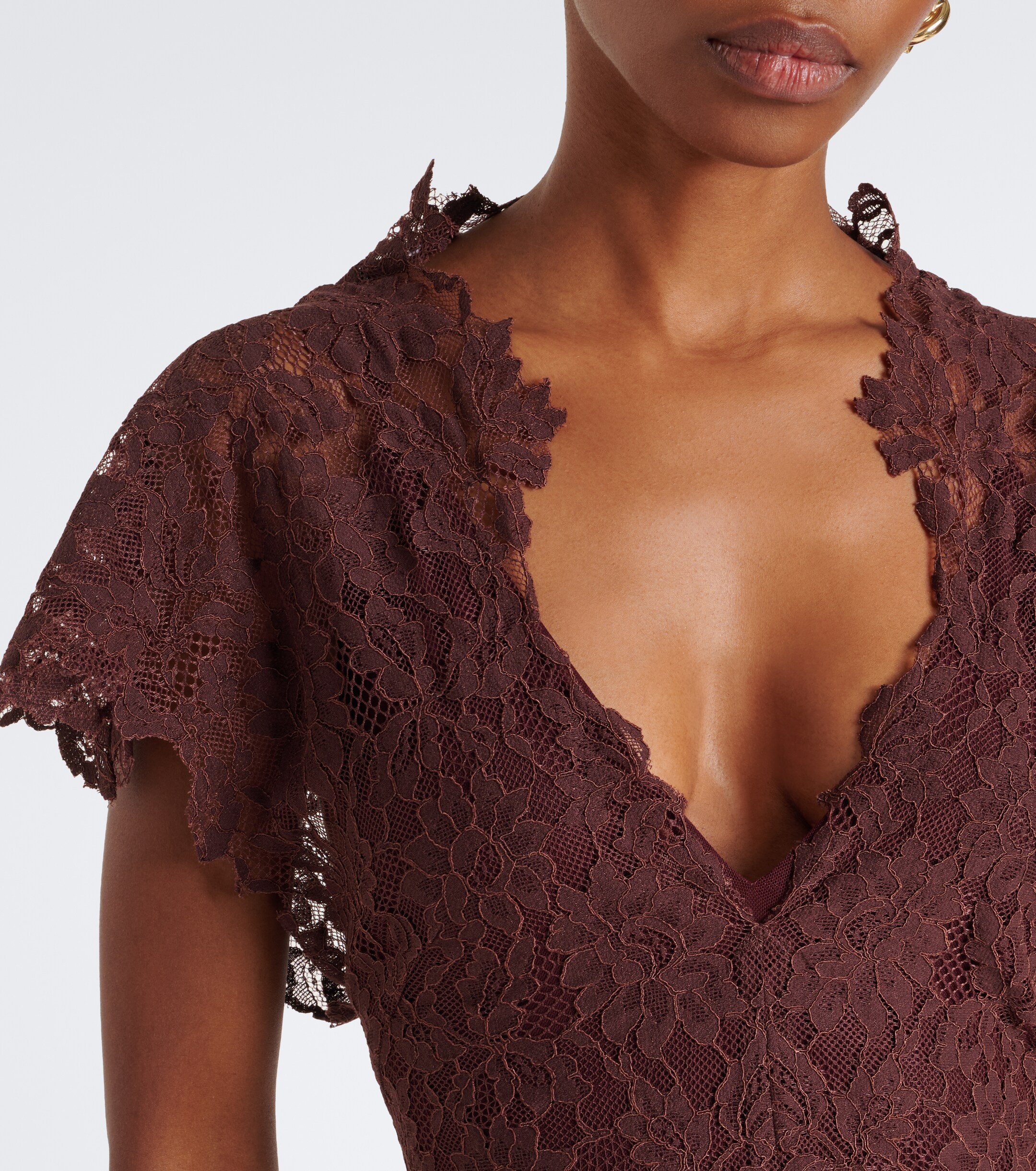 DE LA VALI De La Vali Solina scarf-detail cotton-blend lace gown