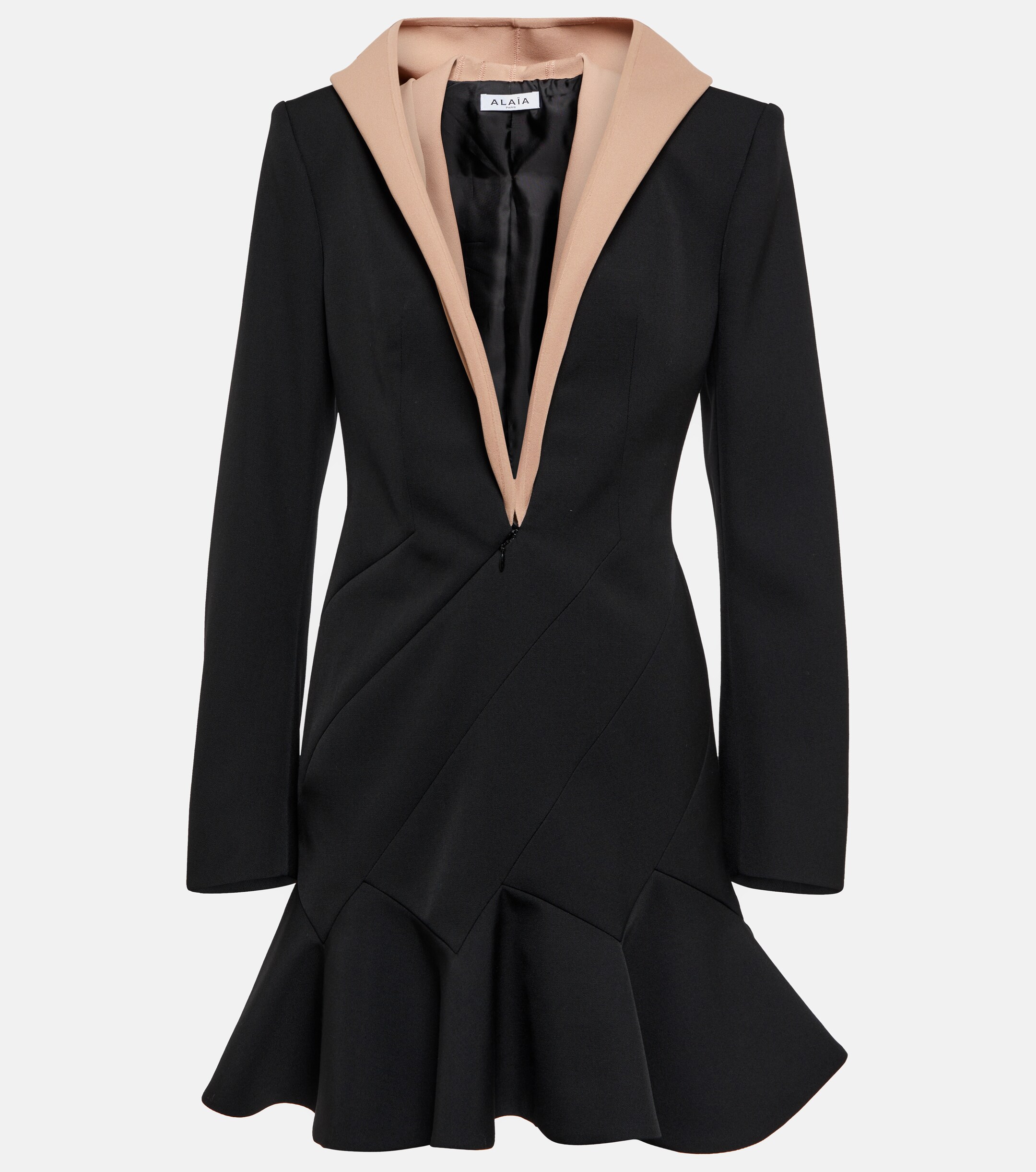 Alaïa Hooded virgin wool minidress