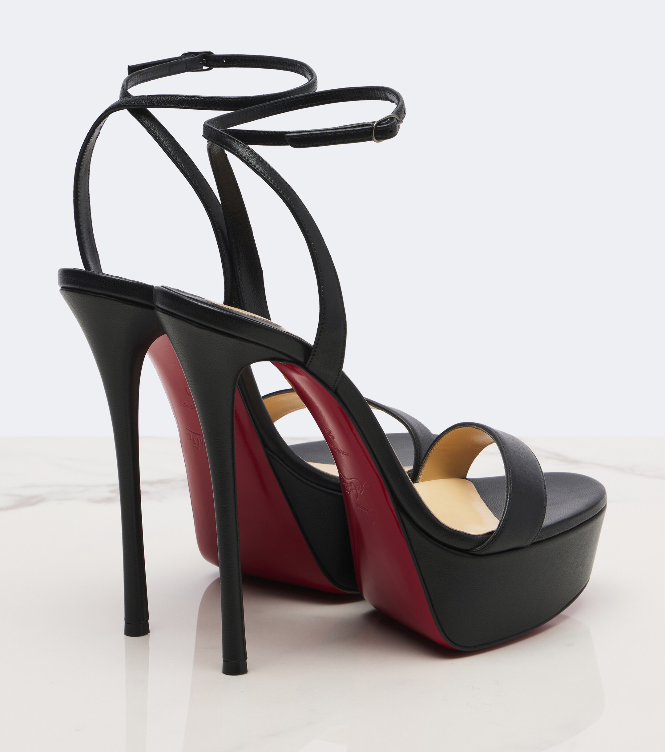 CHRISTIAN LOUBOUTIN Christian Louboutin Loubi Queen Alta 150 leather platform sandals
