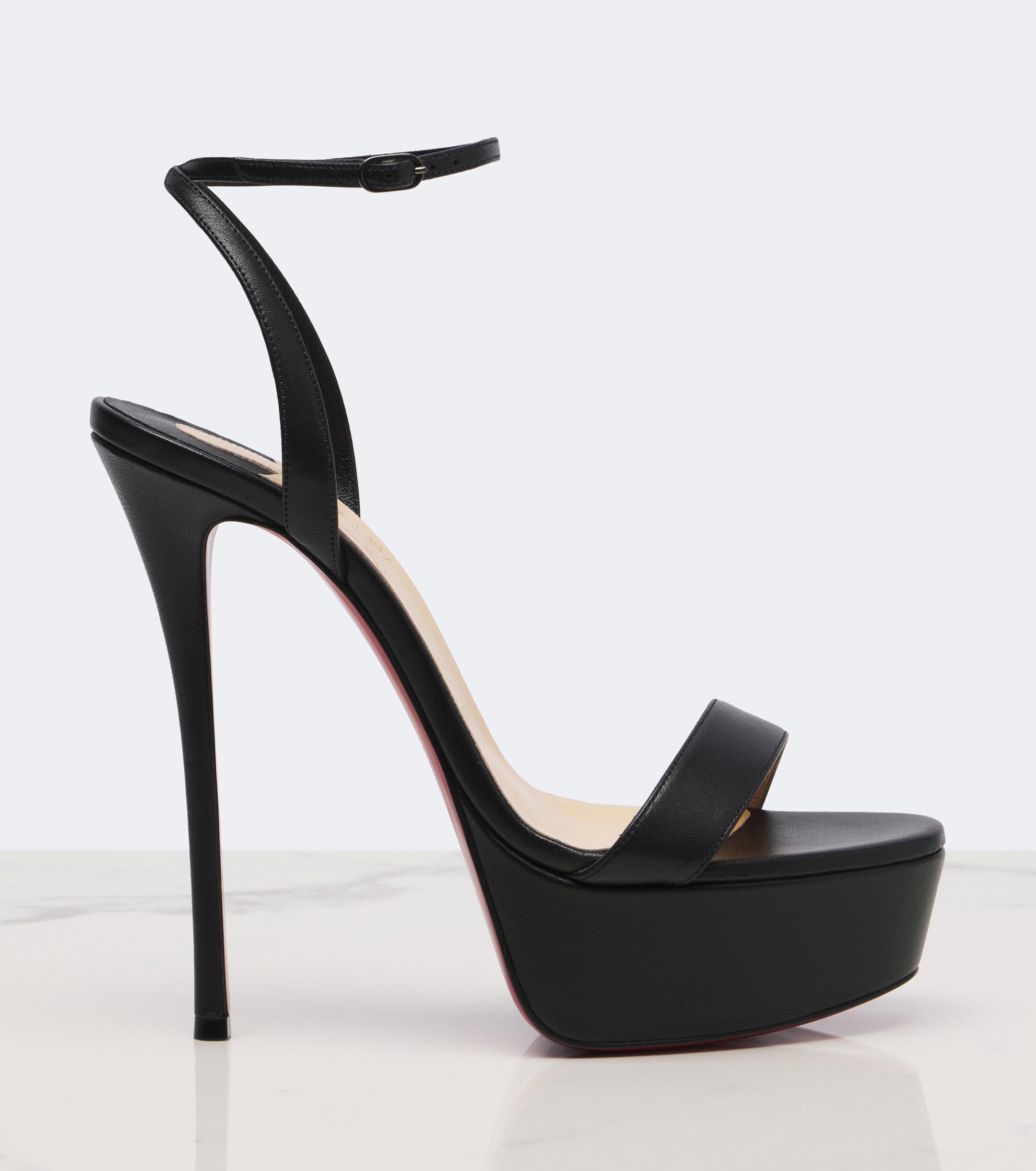 CHRISTIAN LOUBOUTIN Christian Louboutin Loubi Queen Alta 150 leather platform sandals