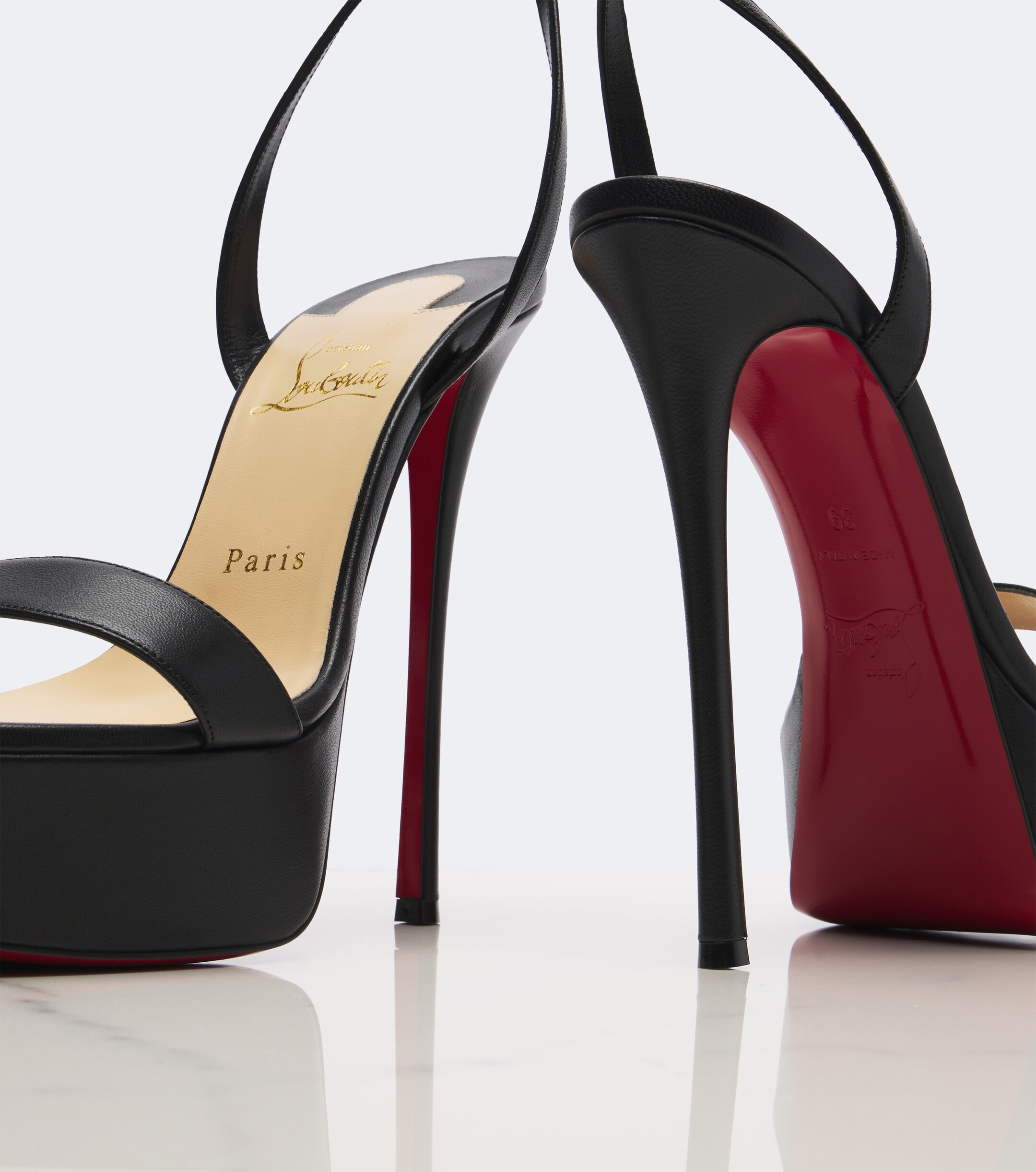 CHRISTIAN LOUBOUTIN Christian Louboutin Loubi Queen Alta 150 leather platform sandals
