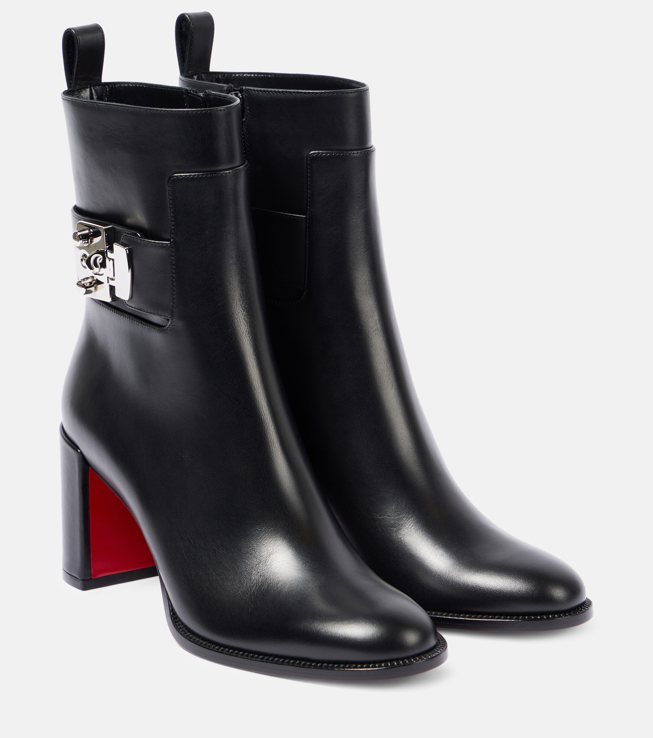 靴 Christian Louboutin Booty 70 Calf 38 Christian Louboutin Booty 70 Calf 38 CL Zip 70 black leather ankle