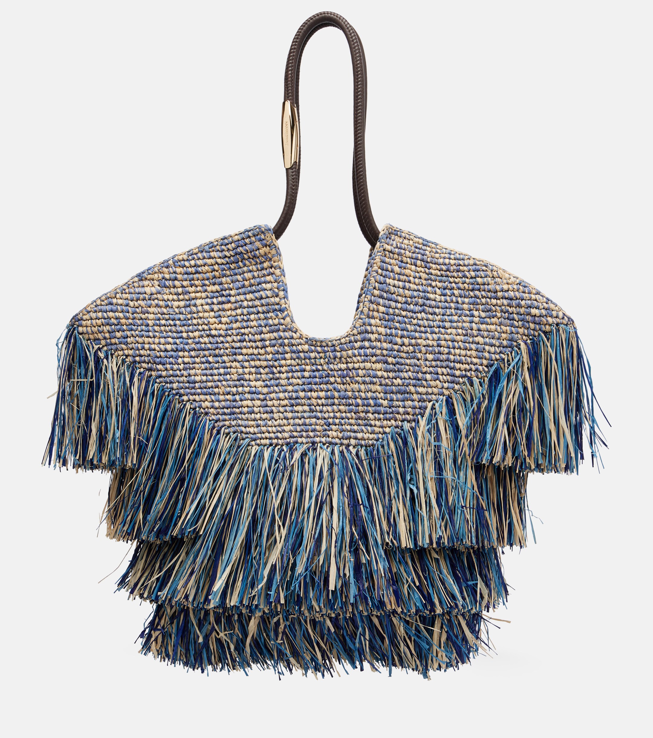Zimmermann Goldentime Medium fringed raffia tote bag