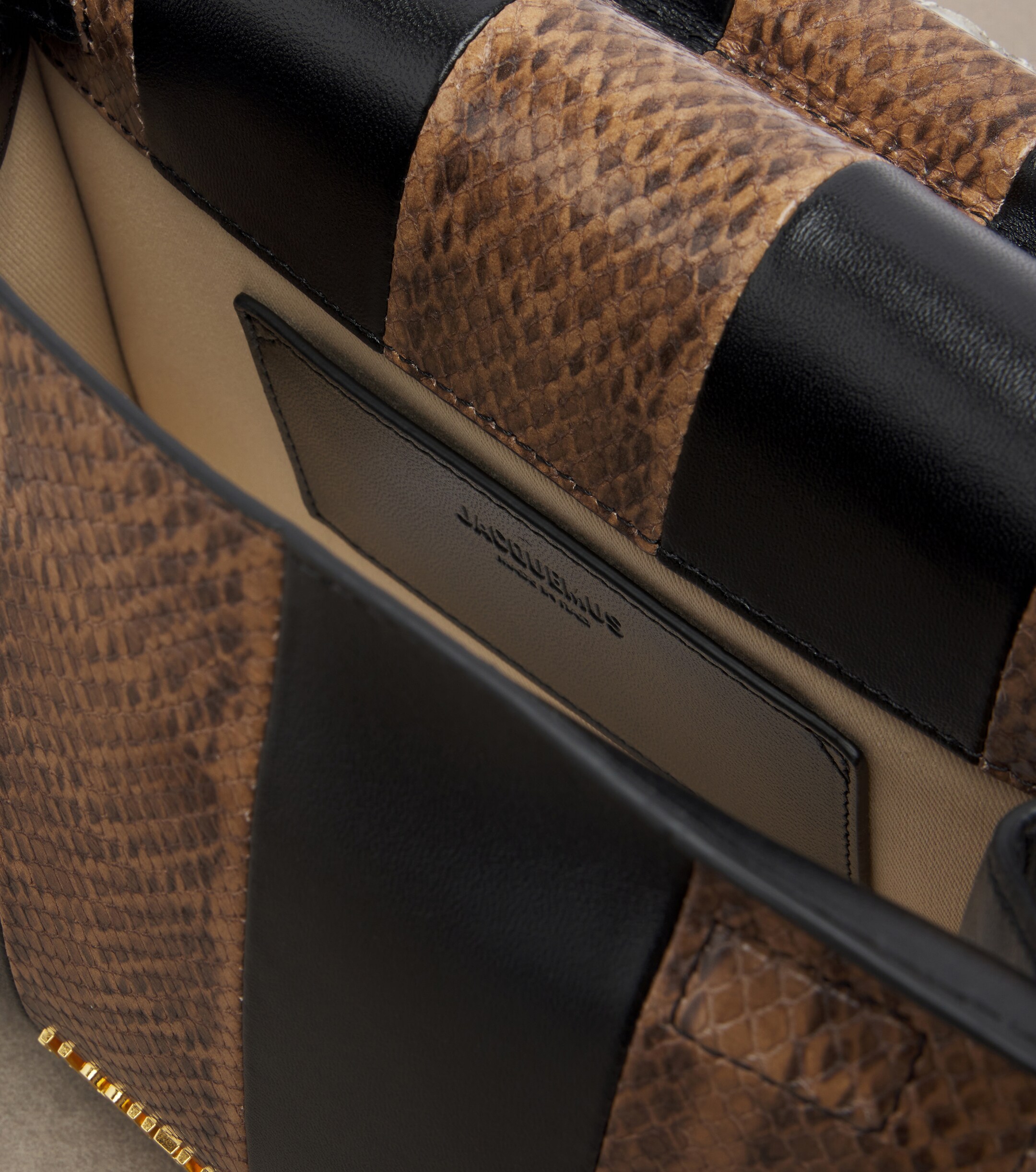 Jacquemus Jacquemus Rond Carré snake-effect leather clutch