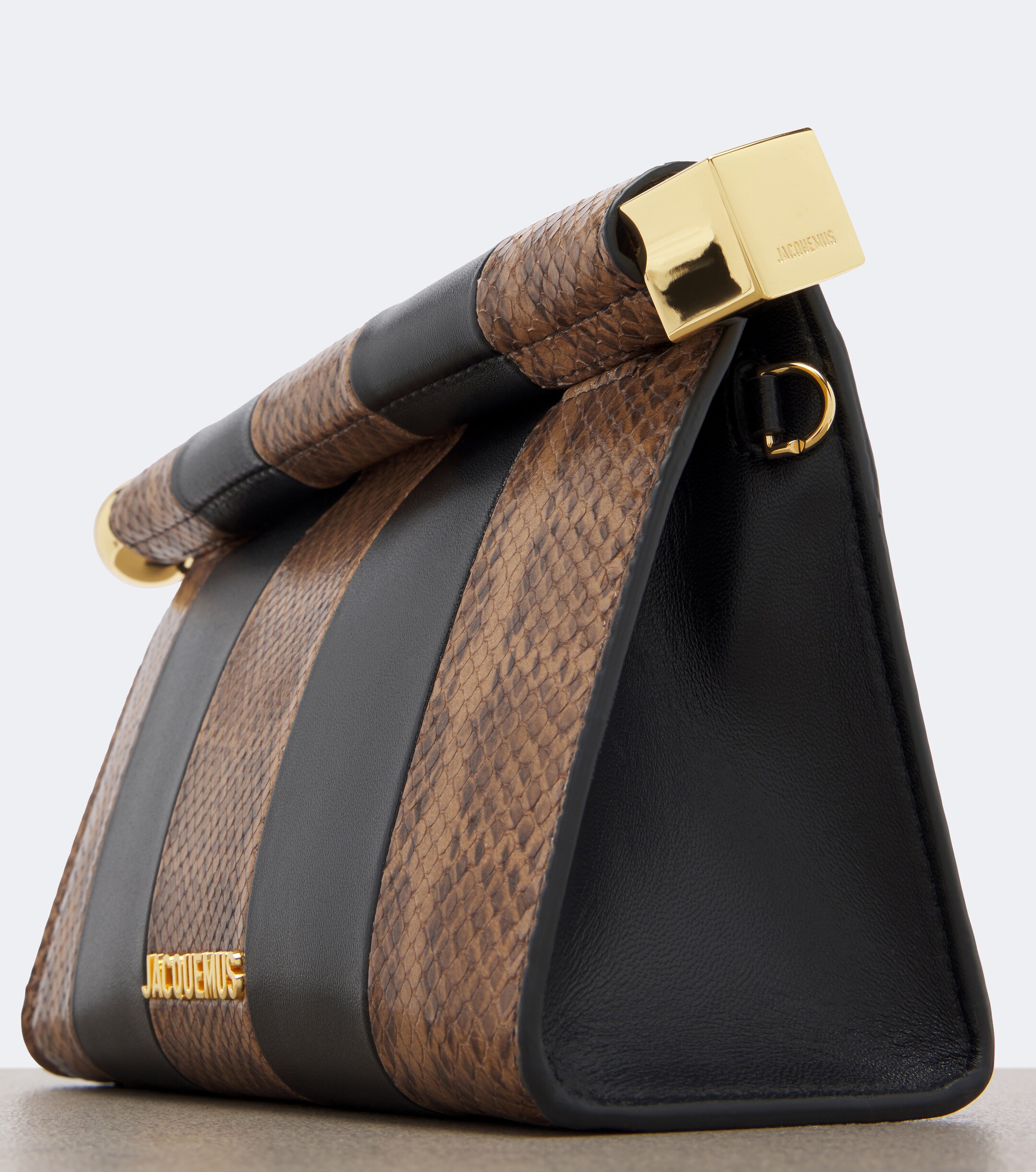 Jacquemus Jacquemus Rond Carré snake-effect leather clutch