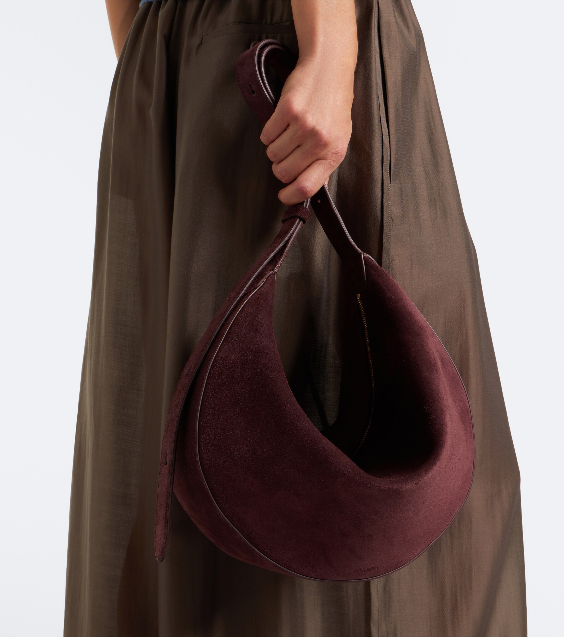 JOSEPH Bean Large suede shoulder bag