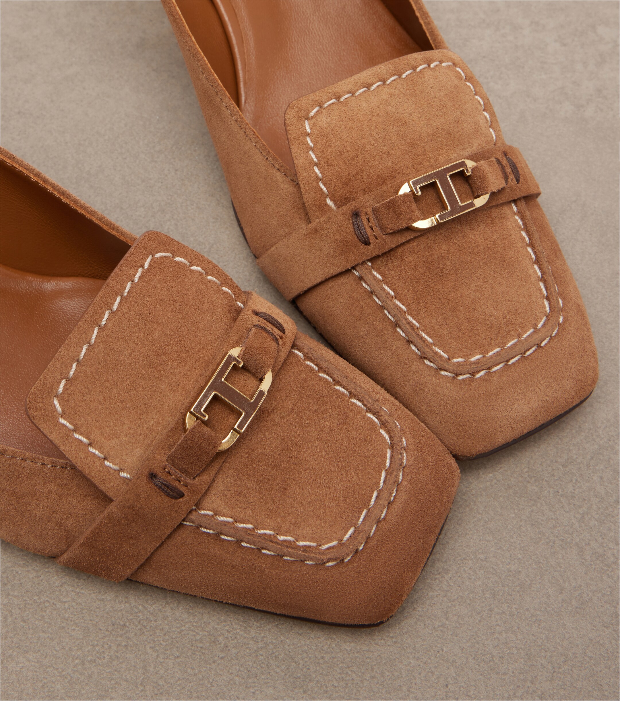Tod's Tod's T Timeless suede slingback pumps