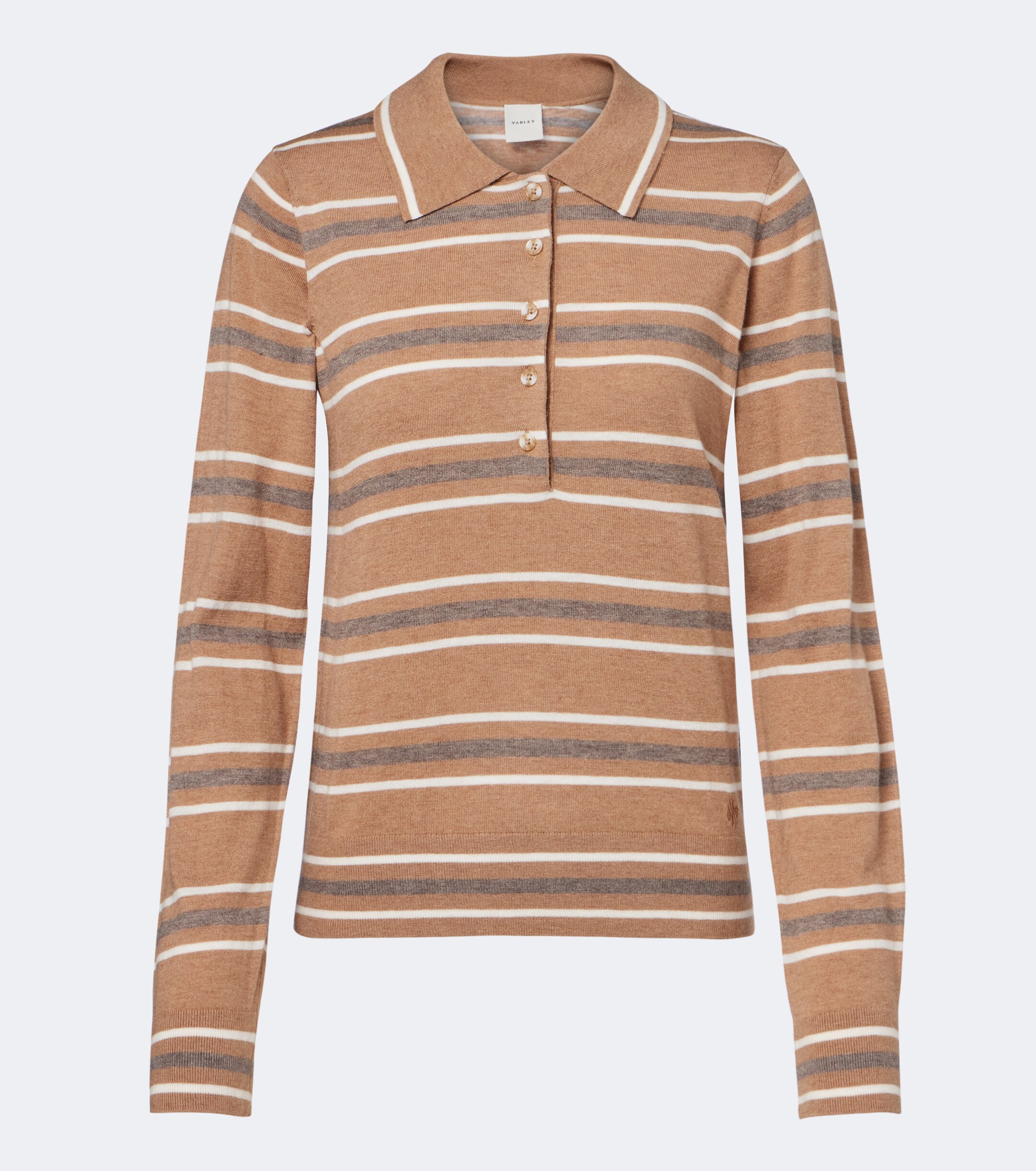 Varley Varley Mayra striped polo sweater