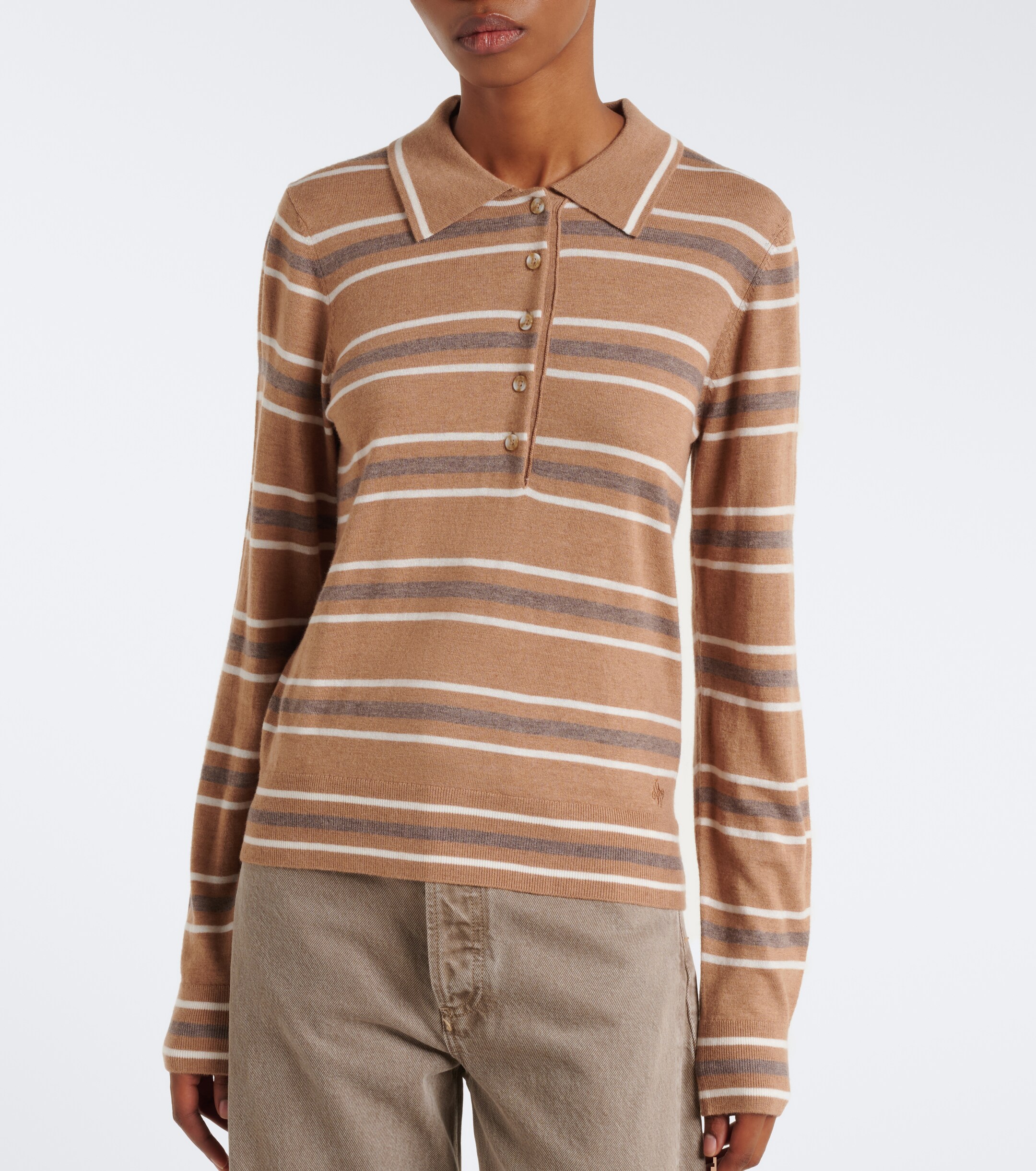 Varley Varley Mayra striped polo sweater