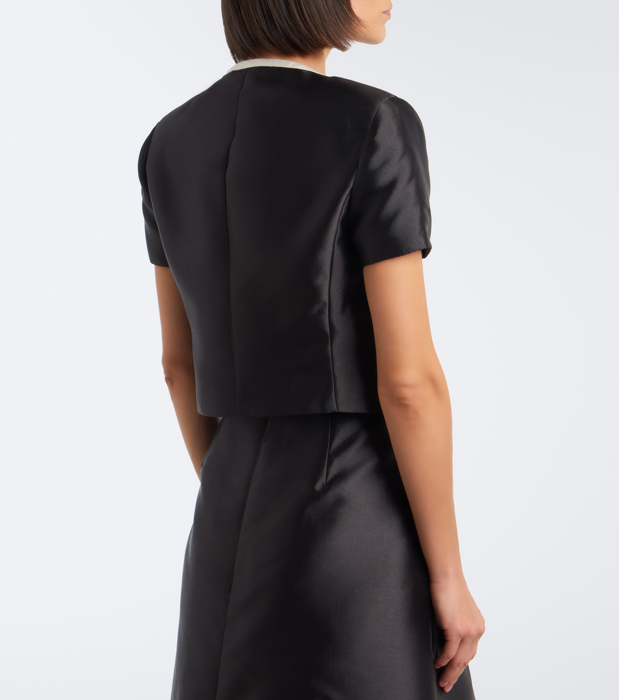 SIMKHAI Simkhai Naelle bow-detail cropped satin top