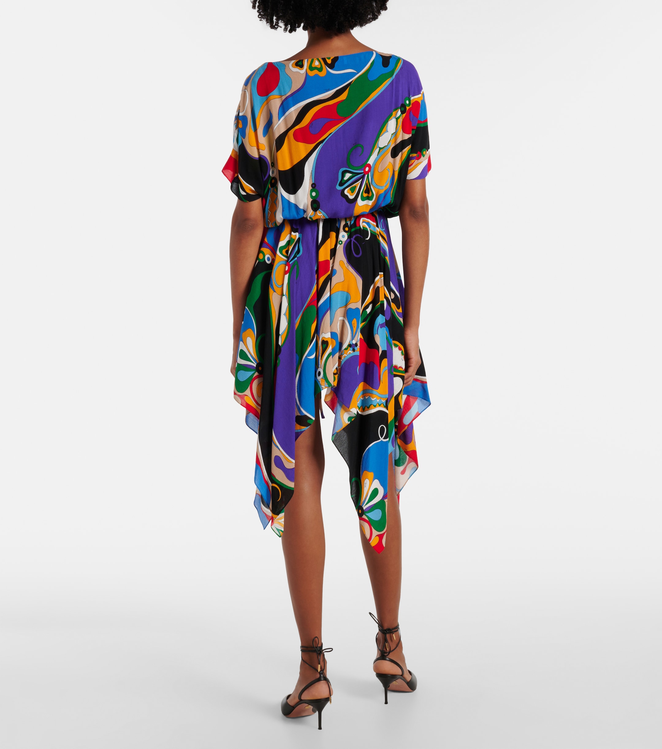 Pucci Pucci Orchidee asymmetric minidress