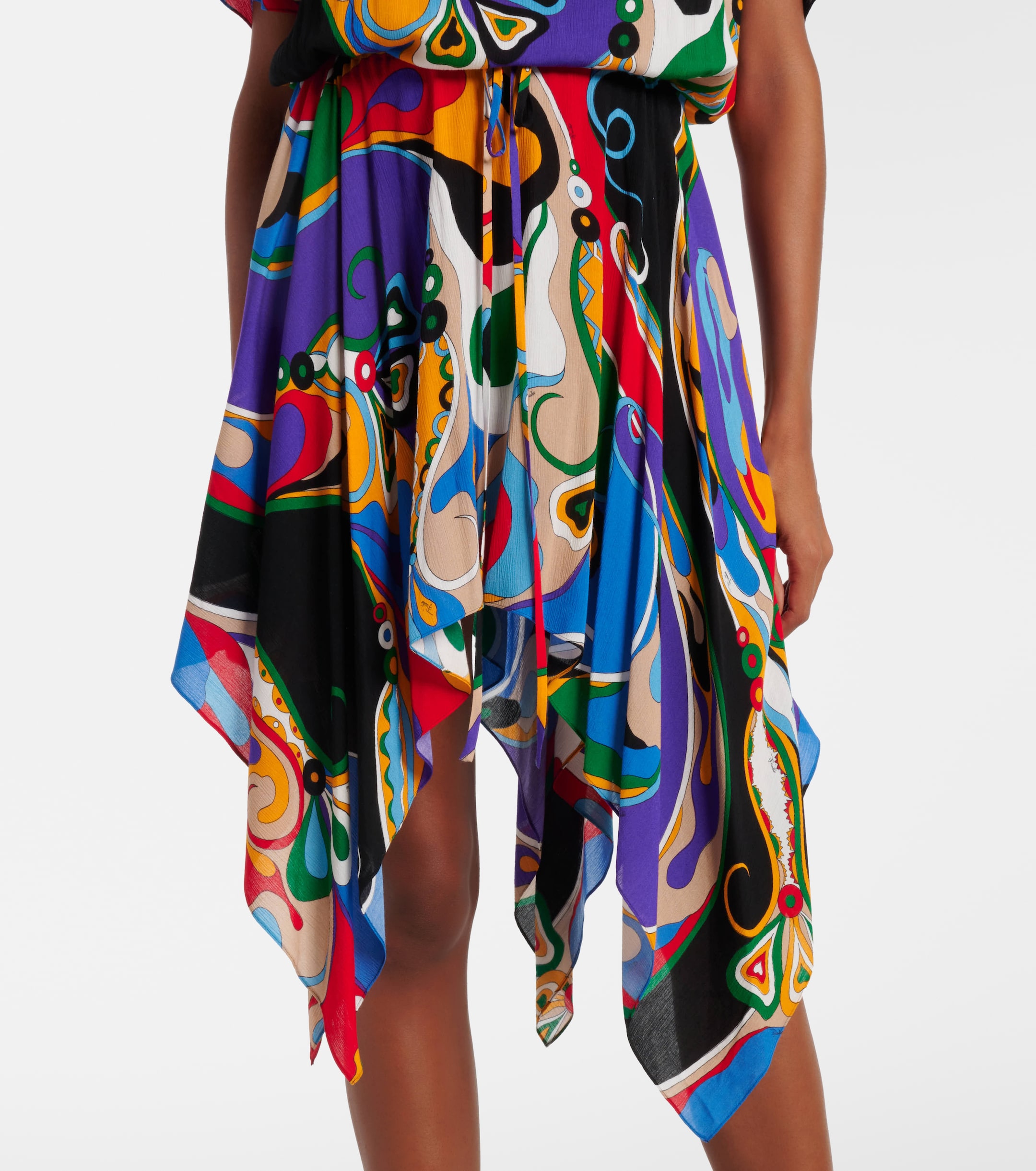 Pucci Pucci Orchidee asymmetric minidress