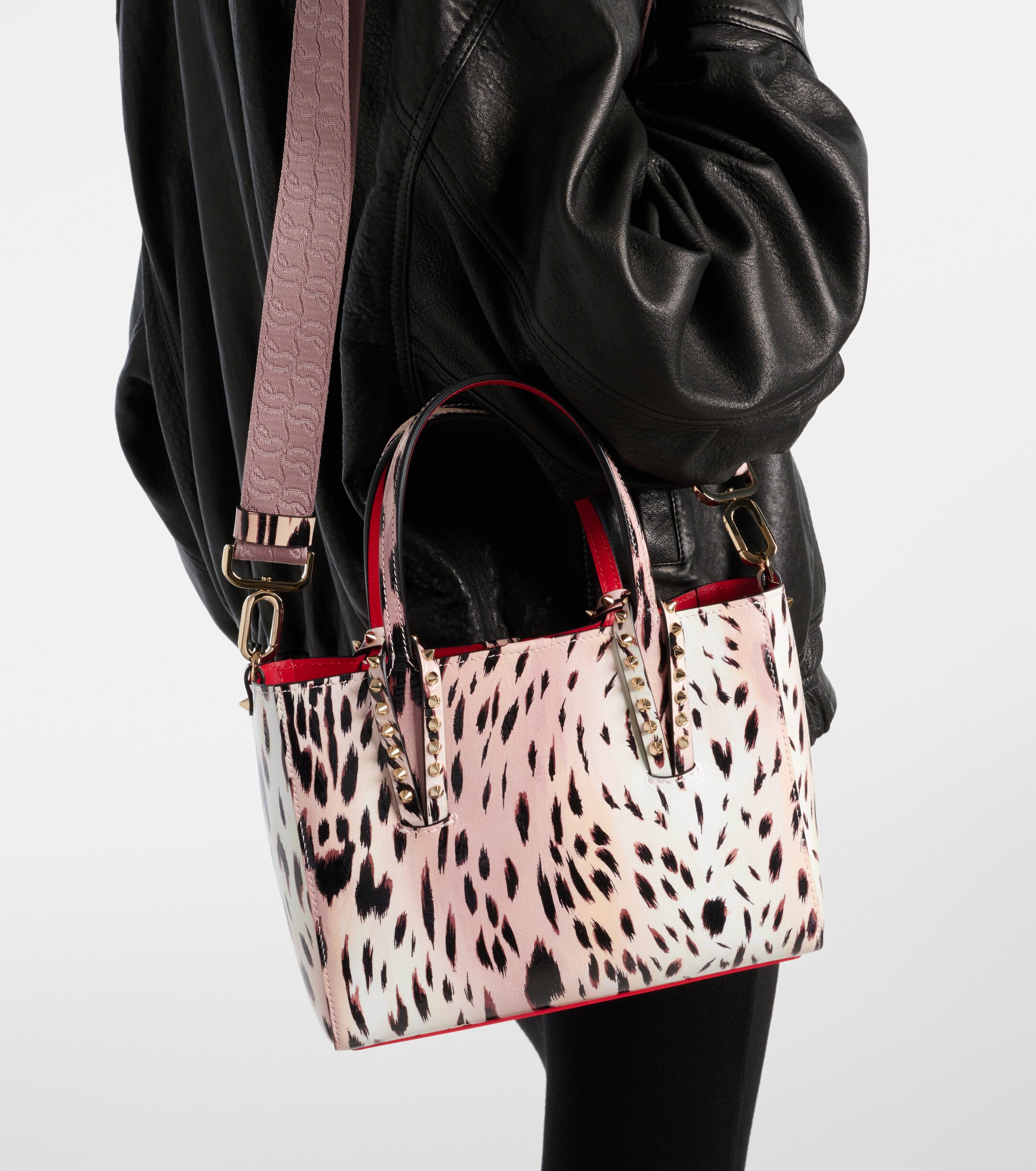 CHRISTIAN LOUBOUTIN Cabata Mini leopard-print leather tote bag