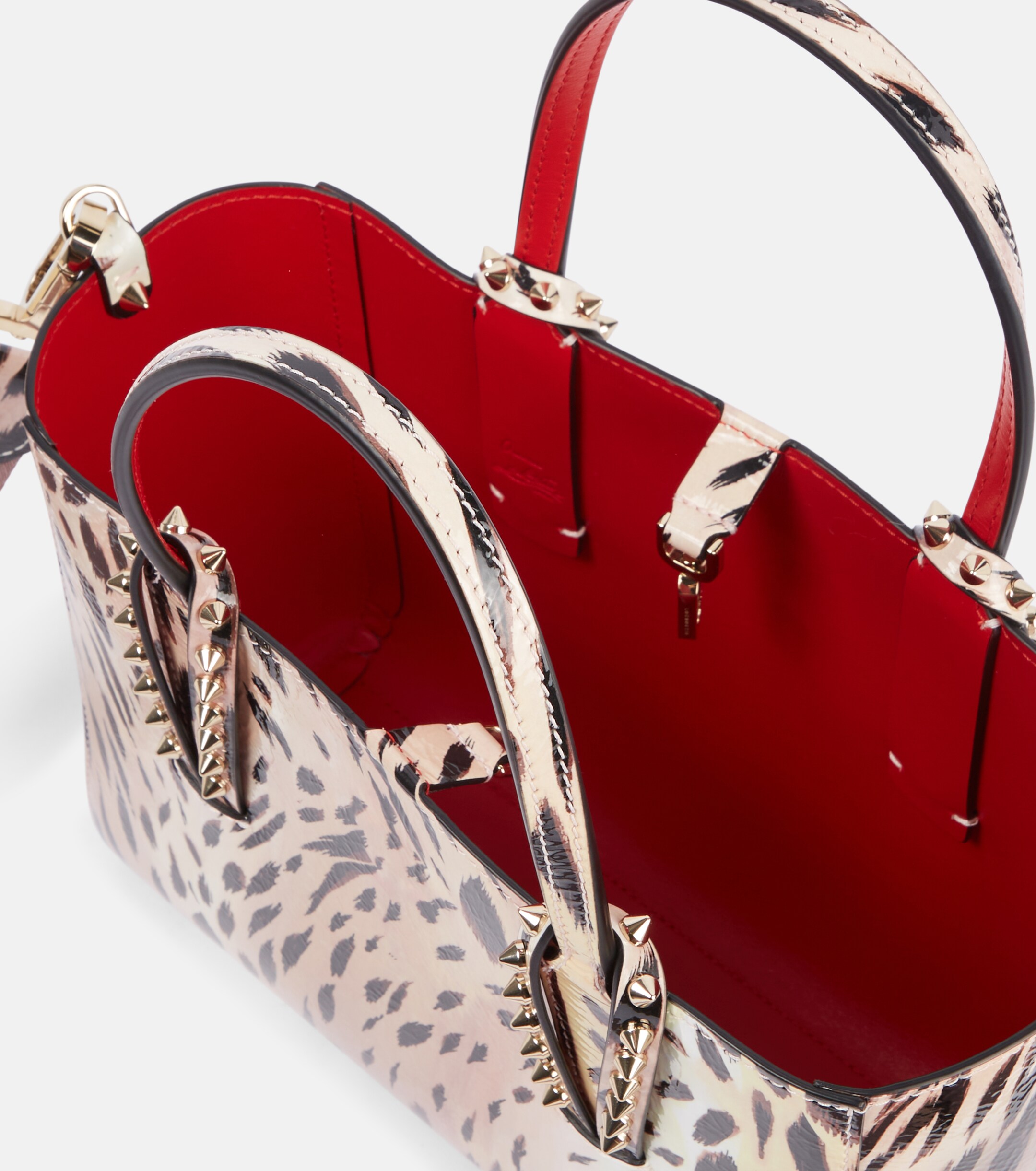 CHRISTIAN LOUBOUTIN Cabata Mini leopard-print leather tote bag