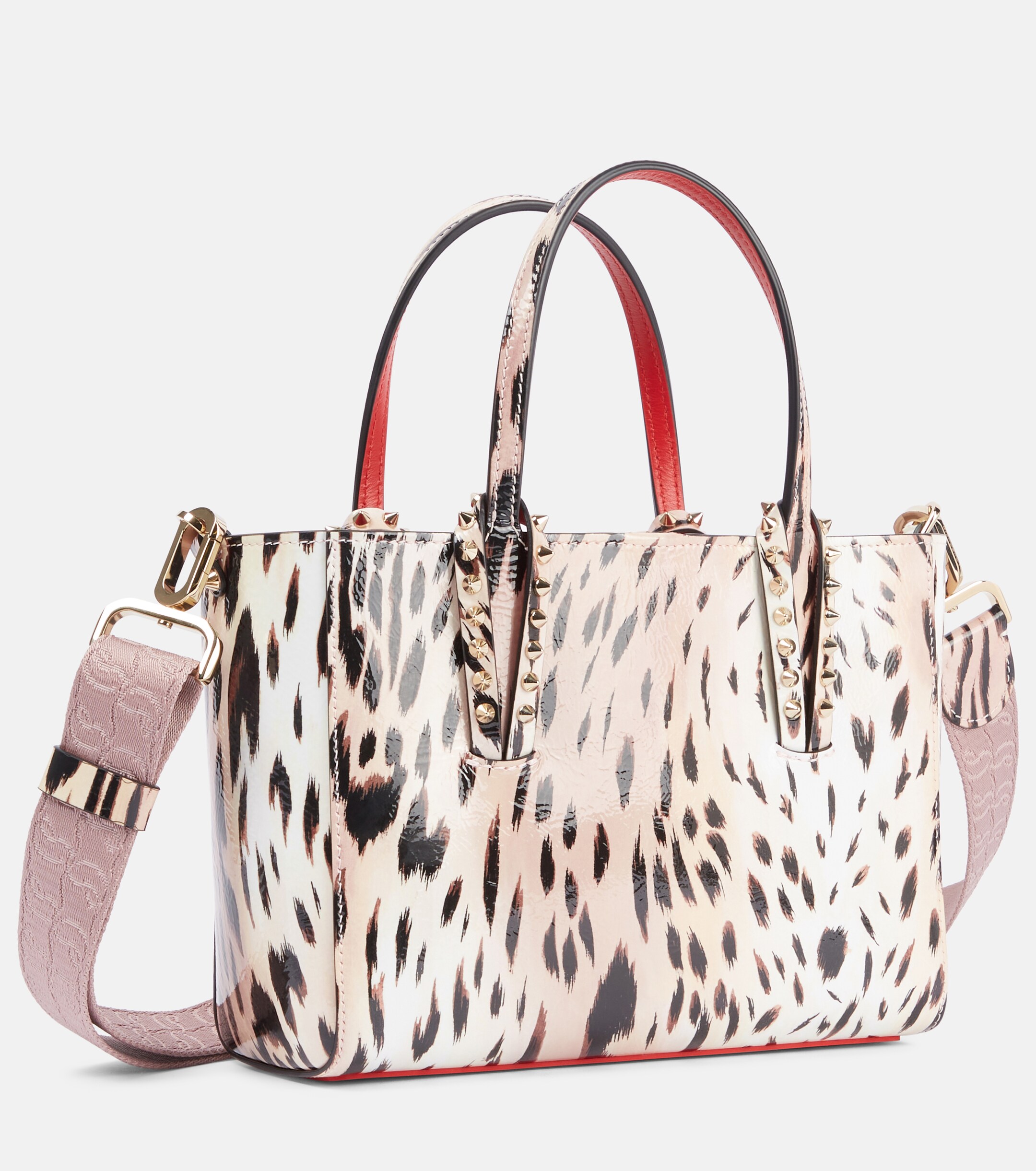 CHRISTIAN LOUBOUTIN Cabata Mini leopard-print leather tote bag