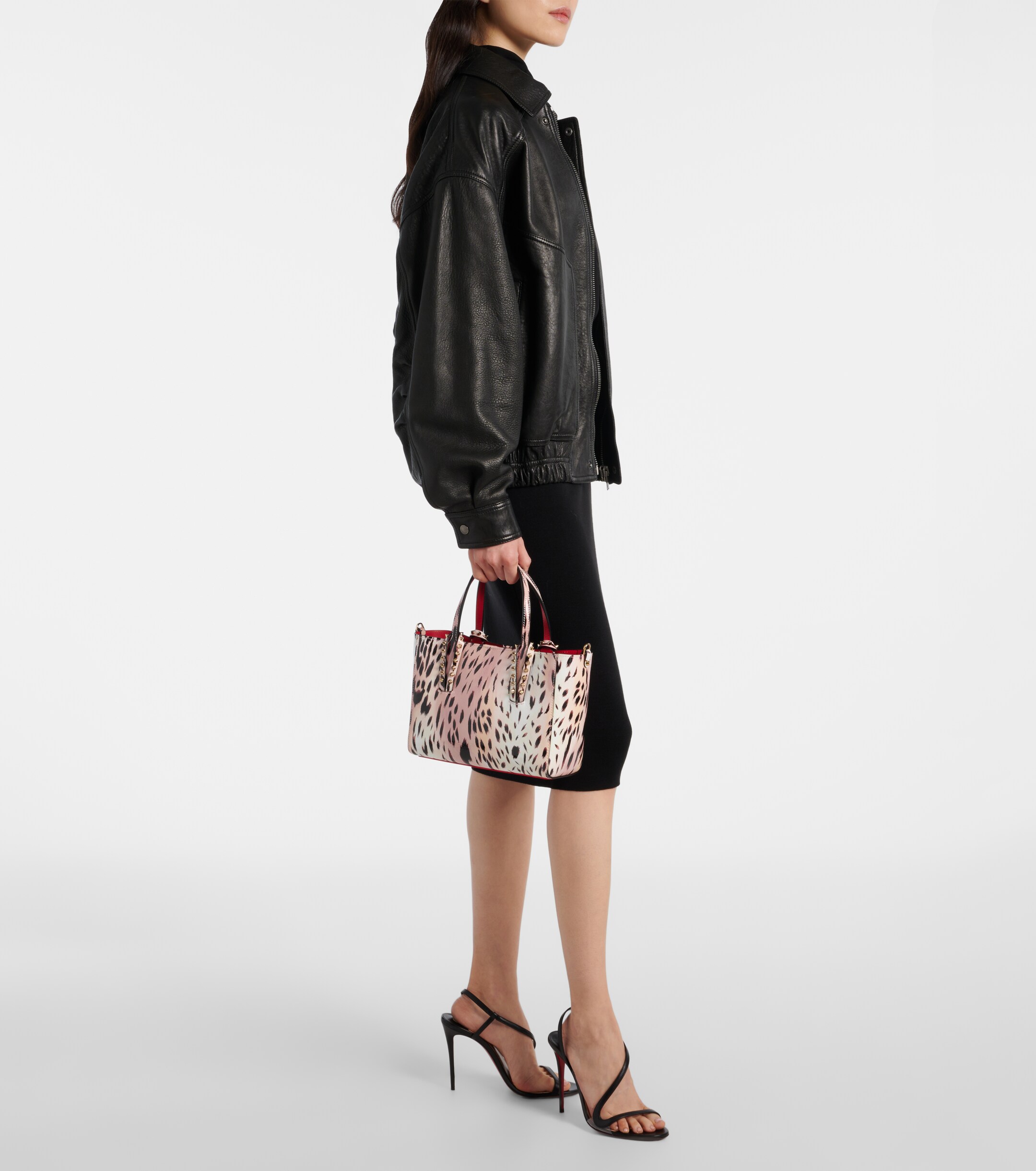 CHRISTIAN LOUBOUTIN Cabata Mini leopard-print leather tote bag