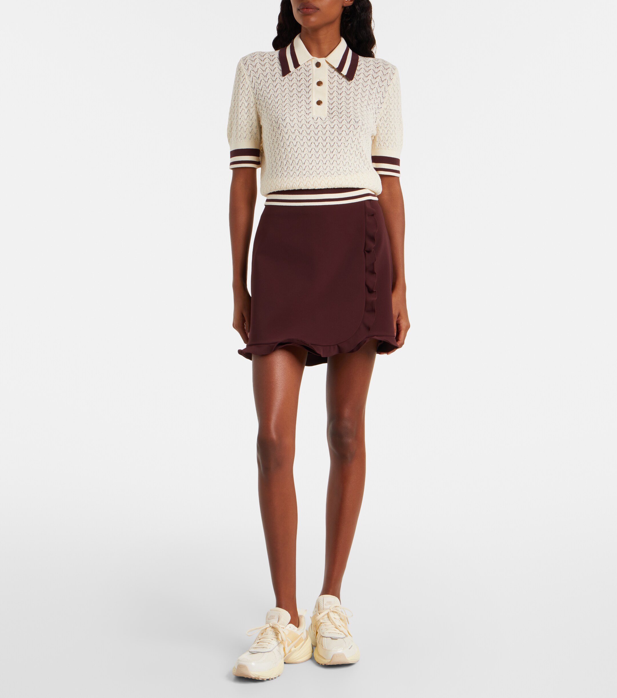 Tory Burch Tory Burch Cotton pointelle polo shirt