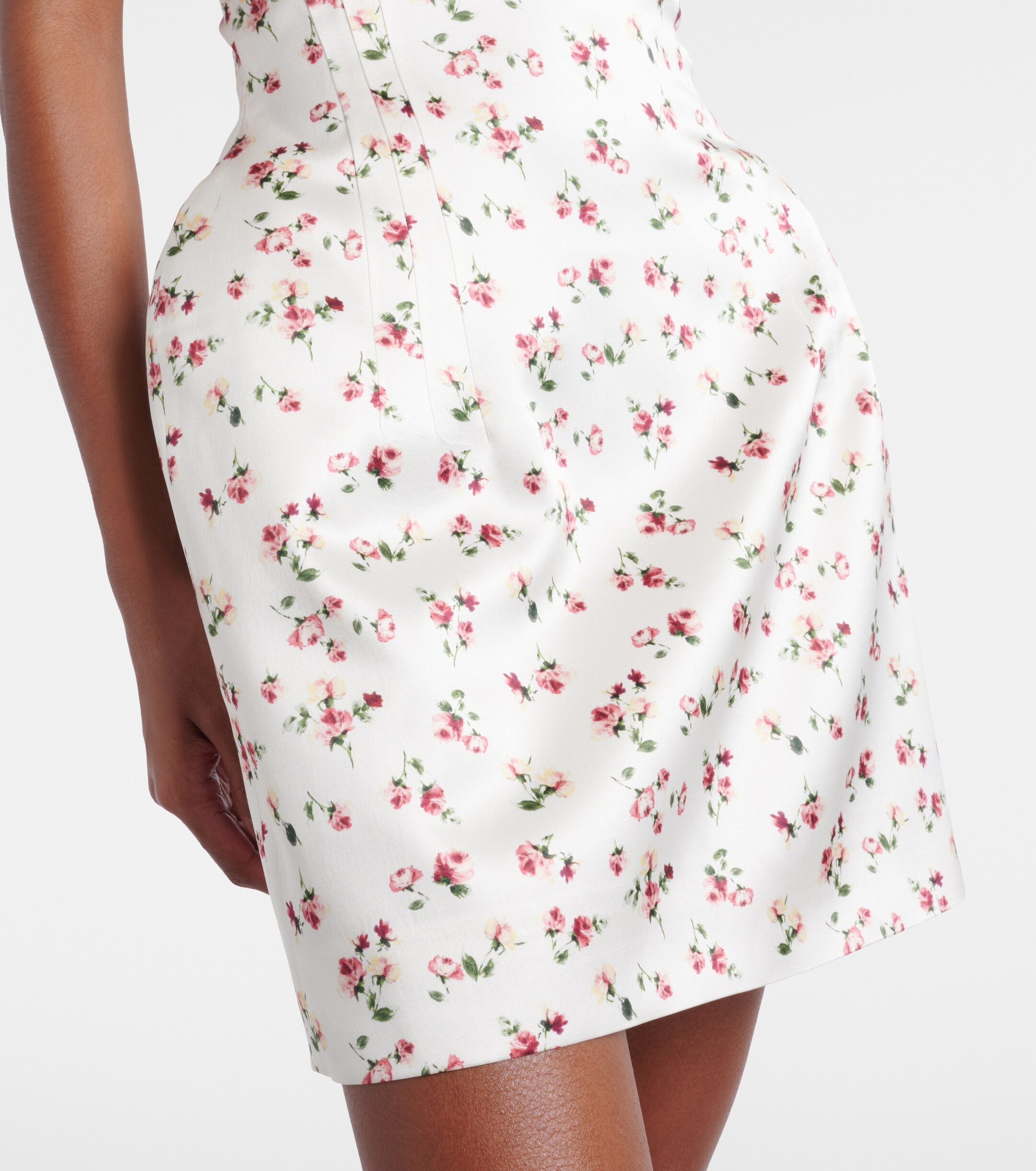 floral print silk satin jacquard mini dress by magda butrym MAGDA BUTRYM | Women's | Floral Draped Mini Dress | Black PRINT Dress DAY