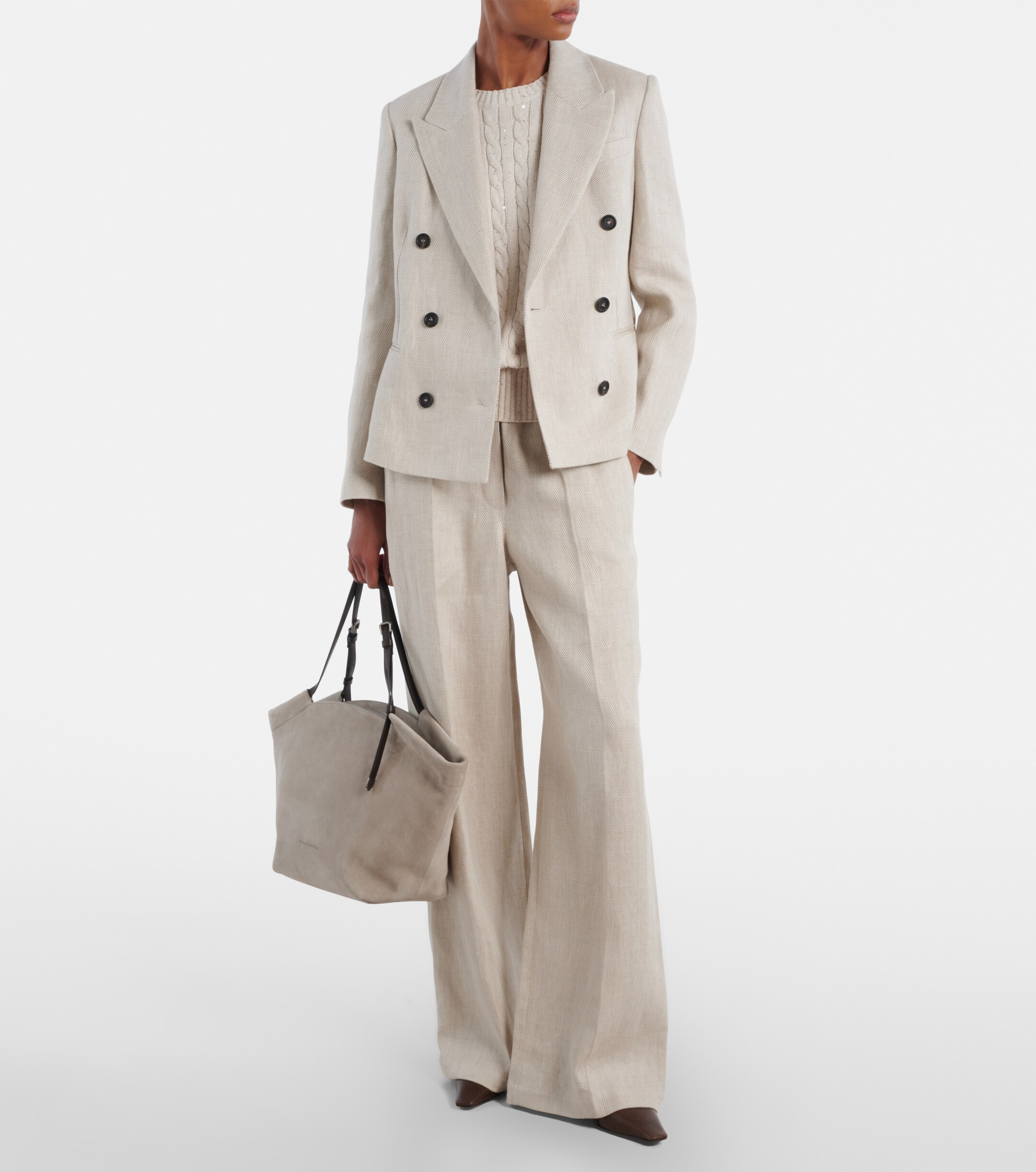 Brunello Cucinelli Sartorial Large suede tote bag