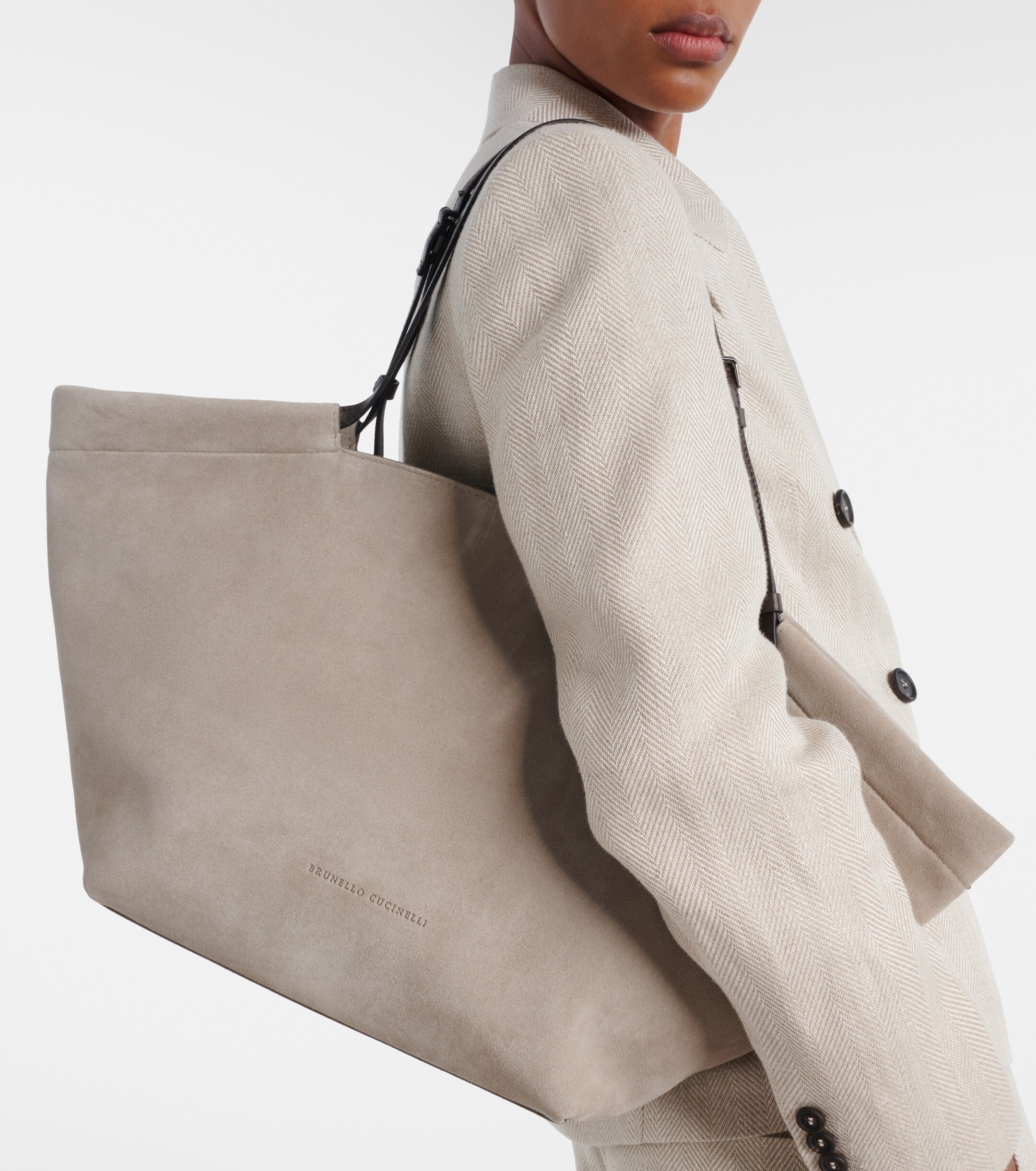 Brunello Cucinelli Sartorial Large suede tote bag