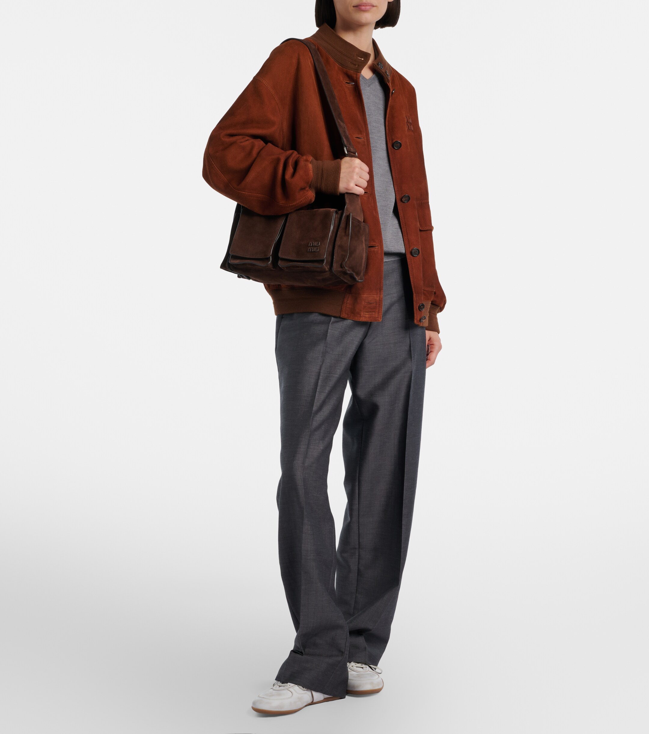 Miu Miu Utilitaire suede shoulder bag