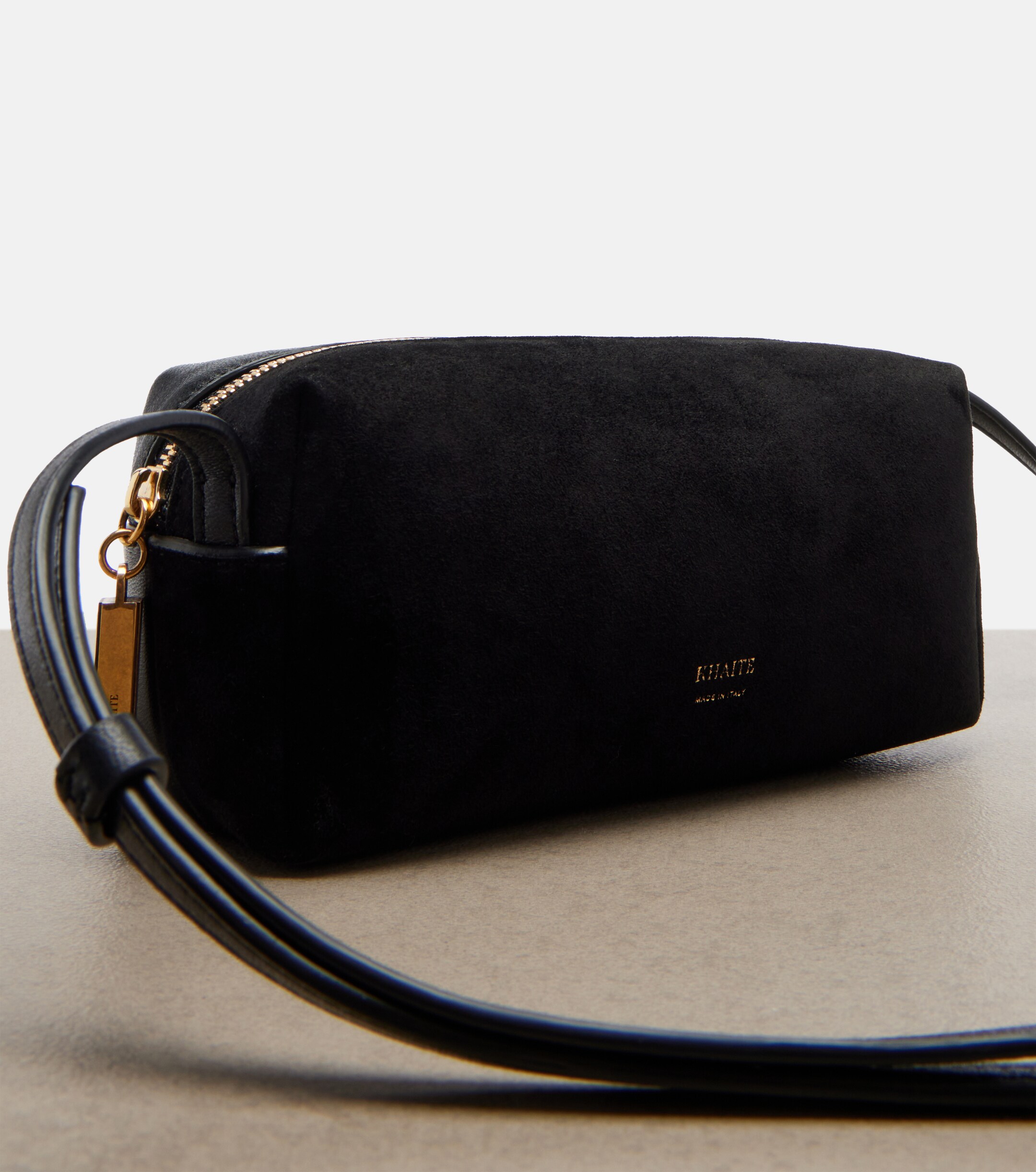 KHAITE Kye Mini suede crossbody bag