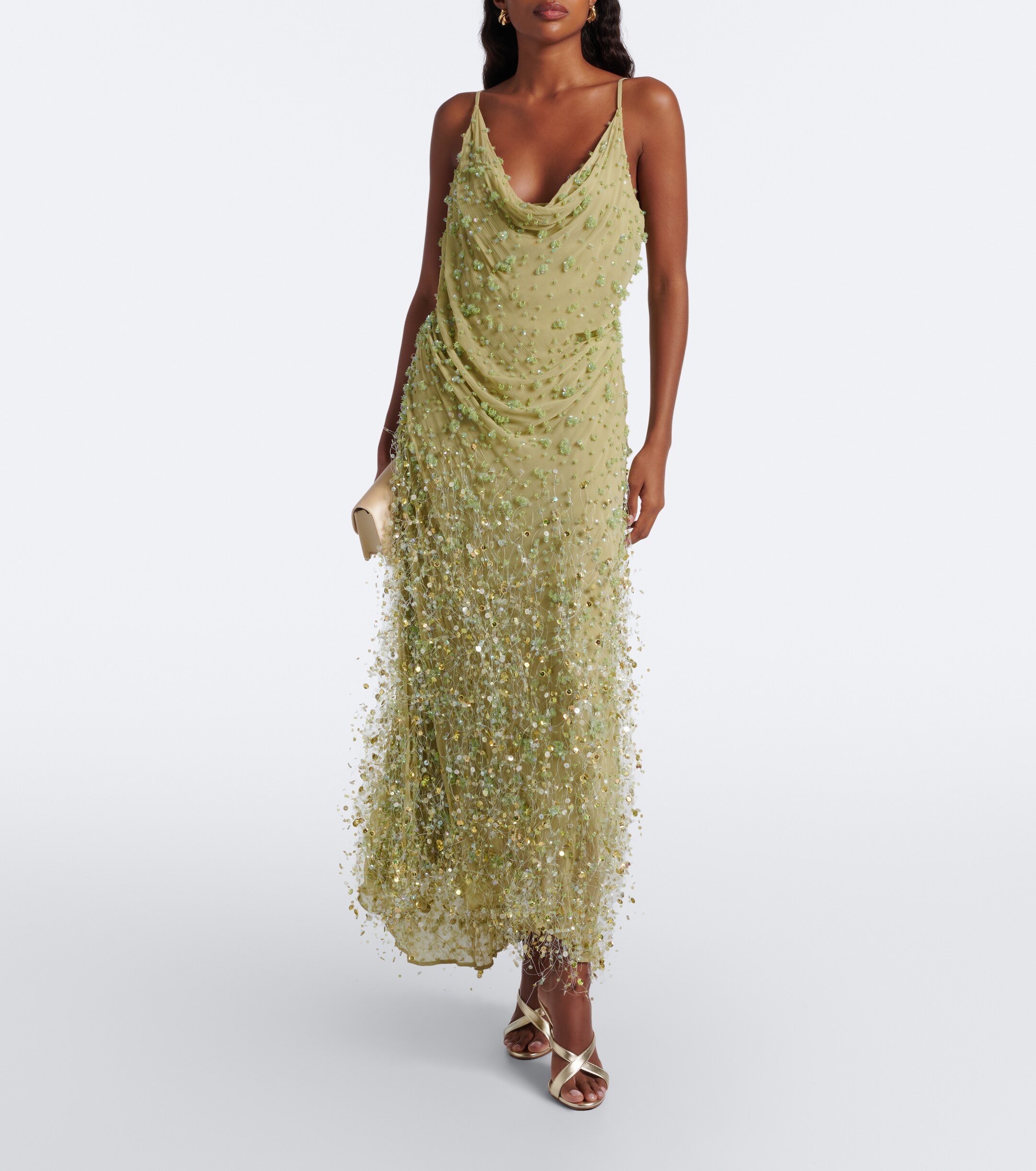 Rachel Gilbert Rachel Gilbert Anika draped embellished gown