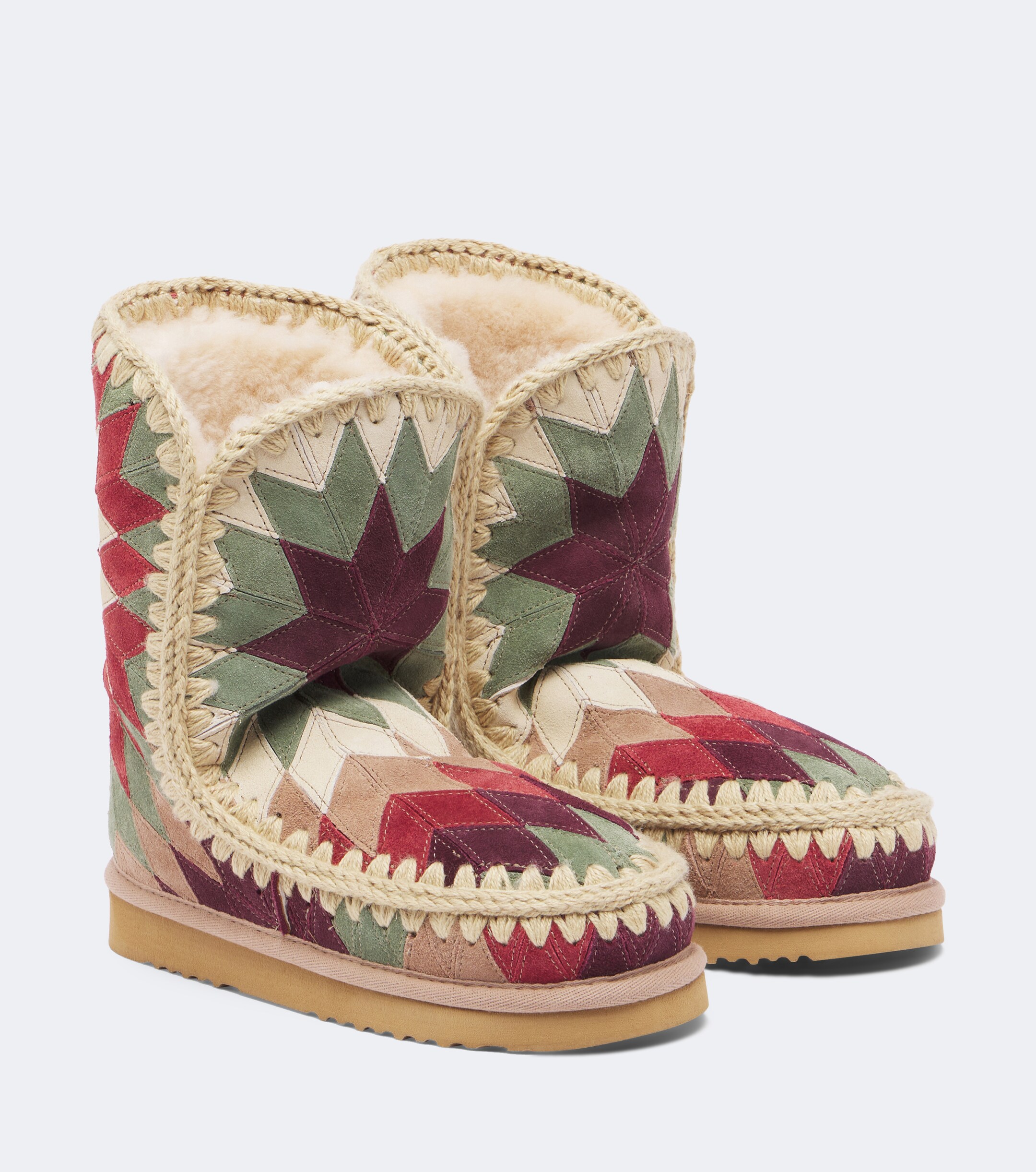 MOU Mou Shearling-lined suede ankle boots